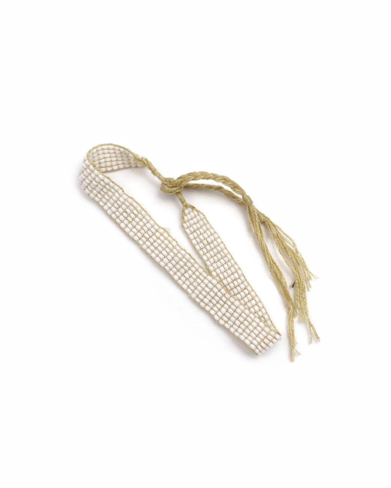 Hysteric Glamour 2000S HANDMADE BEADED CREAM TONE WOVEN ADJUSTABLE BRACELET Size ONE SIZE - 3 Thumbnail