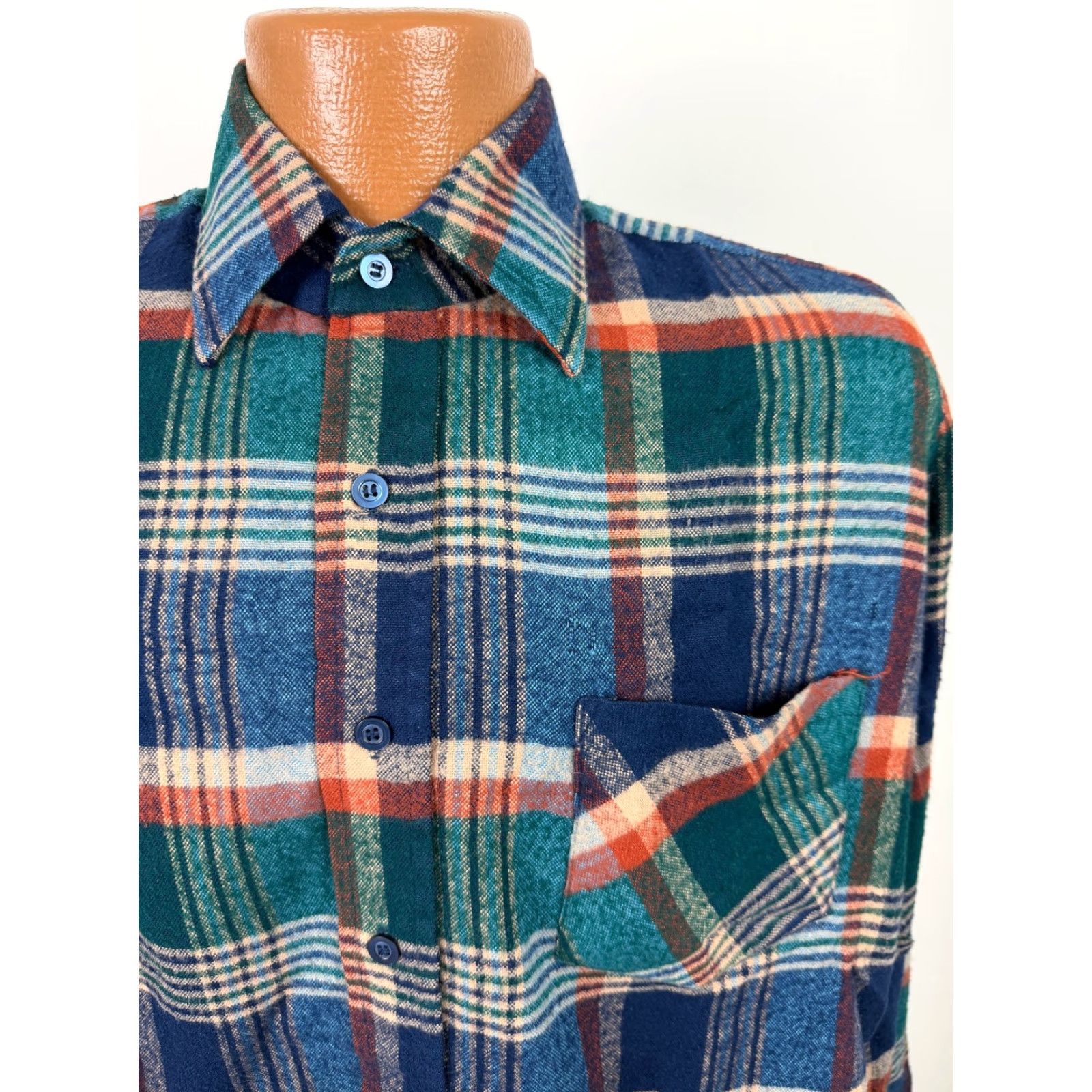 Altea VINTAGE VIP Flannel Shirt Men M Teal Plaid 80s Grunge Lightweight Pockets Mens Medium Blue 80s Grunge Retro Size US M / EU 48-50 / 2 - 2 Thumbnail