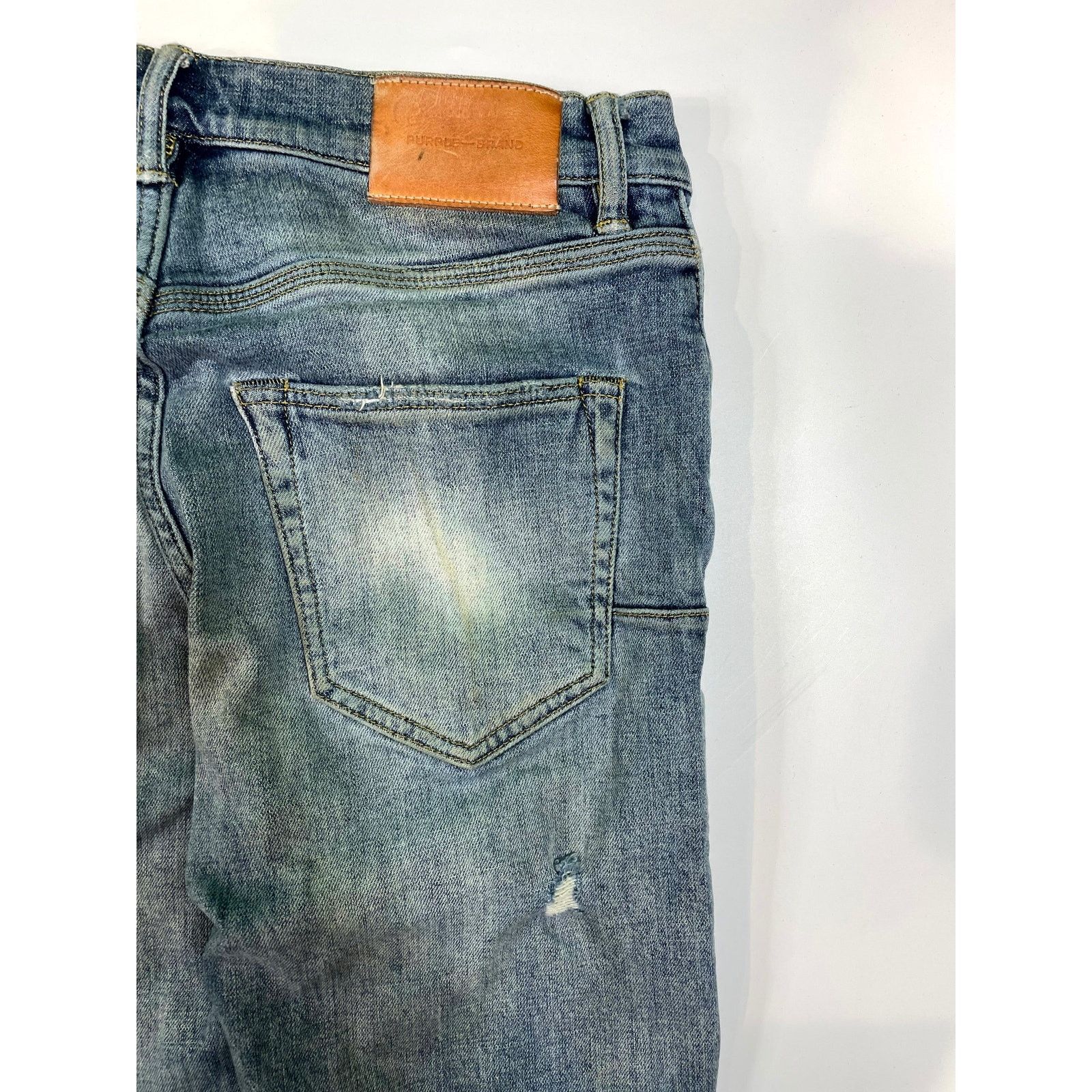 Purple Purple Brand Knee Rip Dark Wash Jeans Size US 28 / EU 44 - 4 Thumbnail