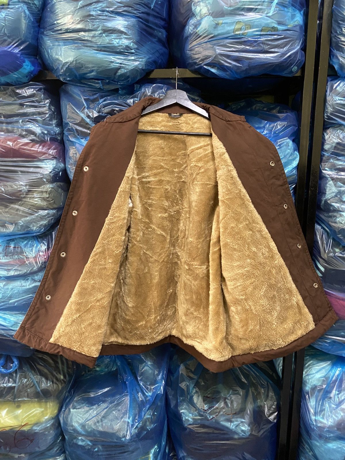 Vintage Vintage Brown Canvas Winter Work Jacket with Faux Fur Lining Size US M / EU 48-50 / 2 - 7 Thumbnail