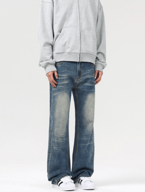 Japanese Brand Vintage washed blue distressed flared jeans y2k Size US 32 / EU 48 - 4 Thumbnail