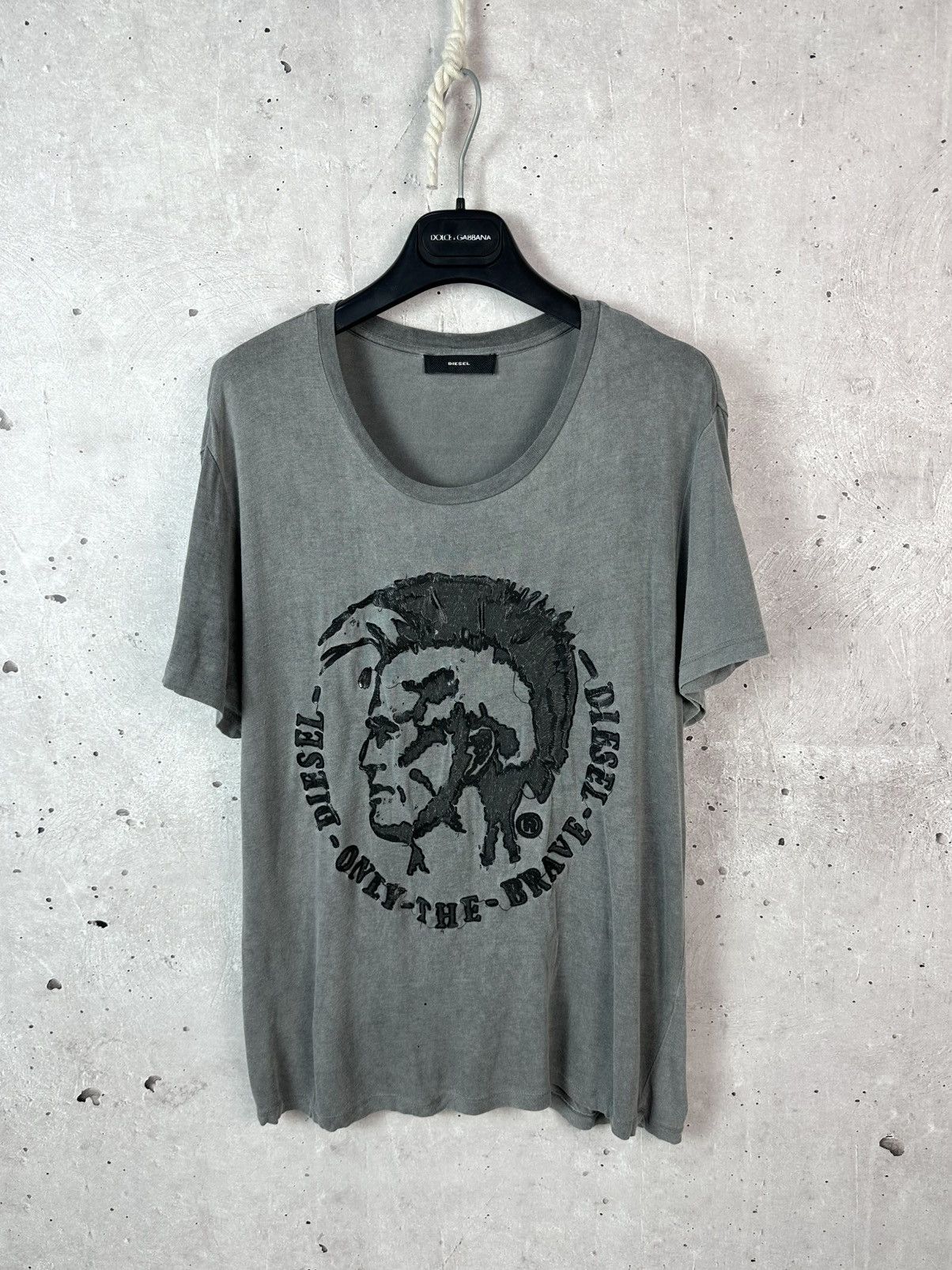 Diesel Vintage Diesel Washed Grey Punk Logo Short Sleeve T-shirt Size US S / EU 44-46 / 1 - 1 Thumbnail