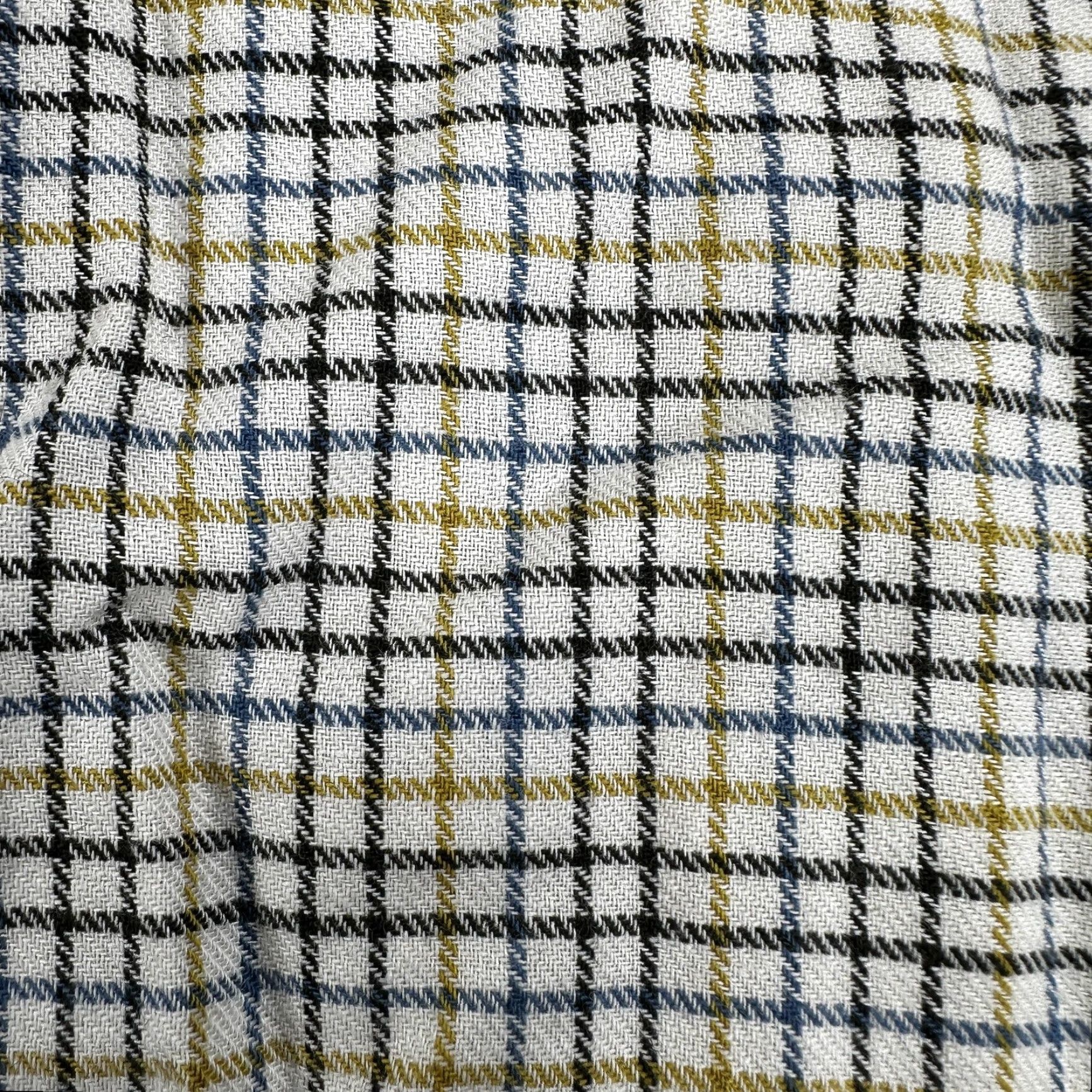 Huntsman Huntsman Shirt Mens Small Beige Check Long Sleeve Button Front England Size 36R - 3 Thumbnail