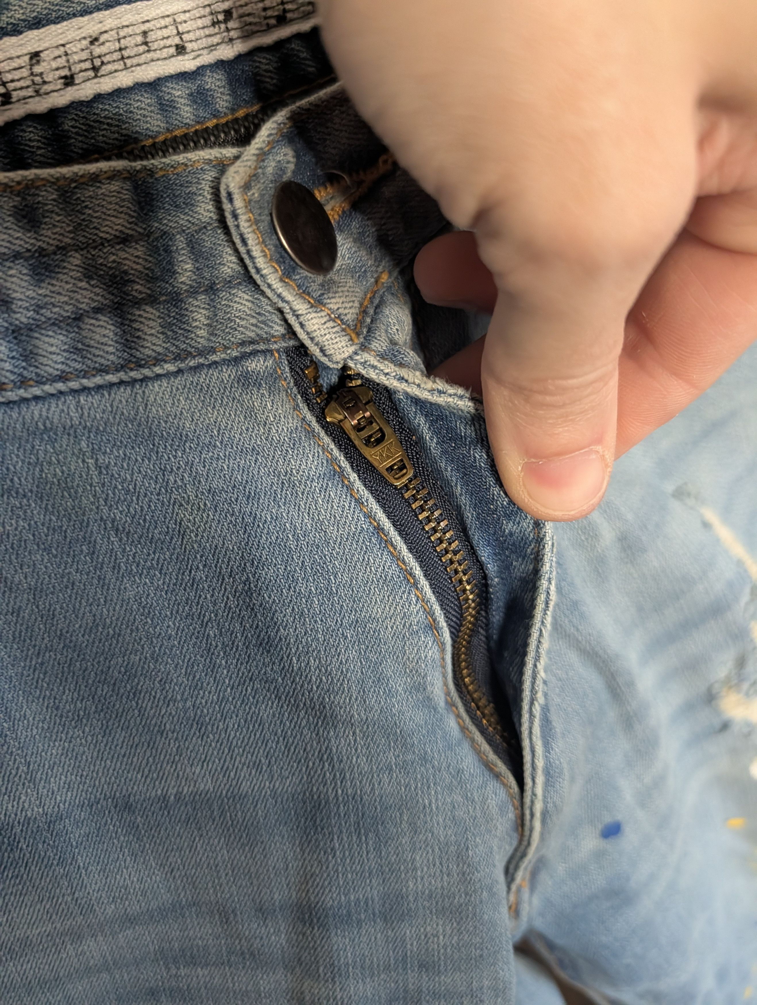 Number (N)ine Slim distressed paint spatter denim jeans 30" Size US 30 / EU 46 - 7 Thumbnail