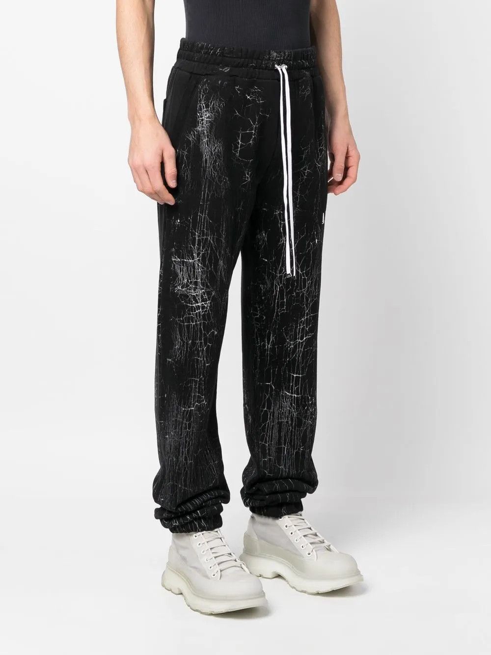 Amiri o1mle0925 Cracked Dye Logo Sweatpants & Joggers in Black Size US 34 / EU 50 - 3 Thumbnail