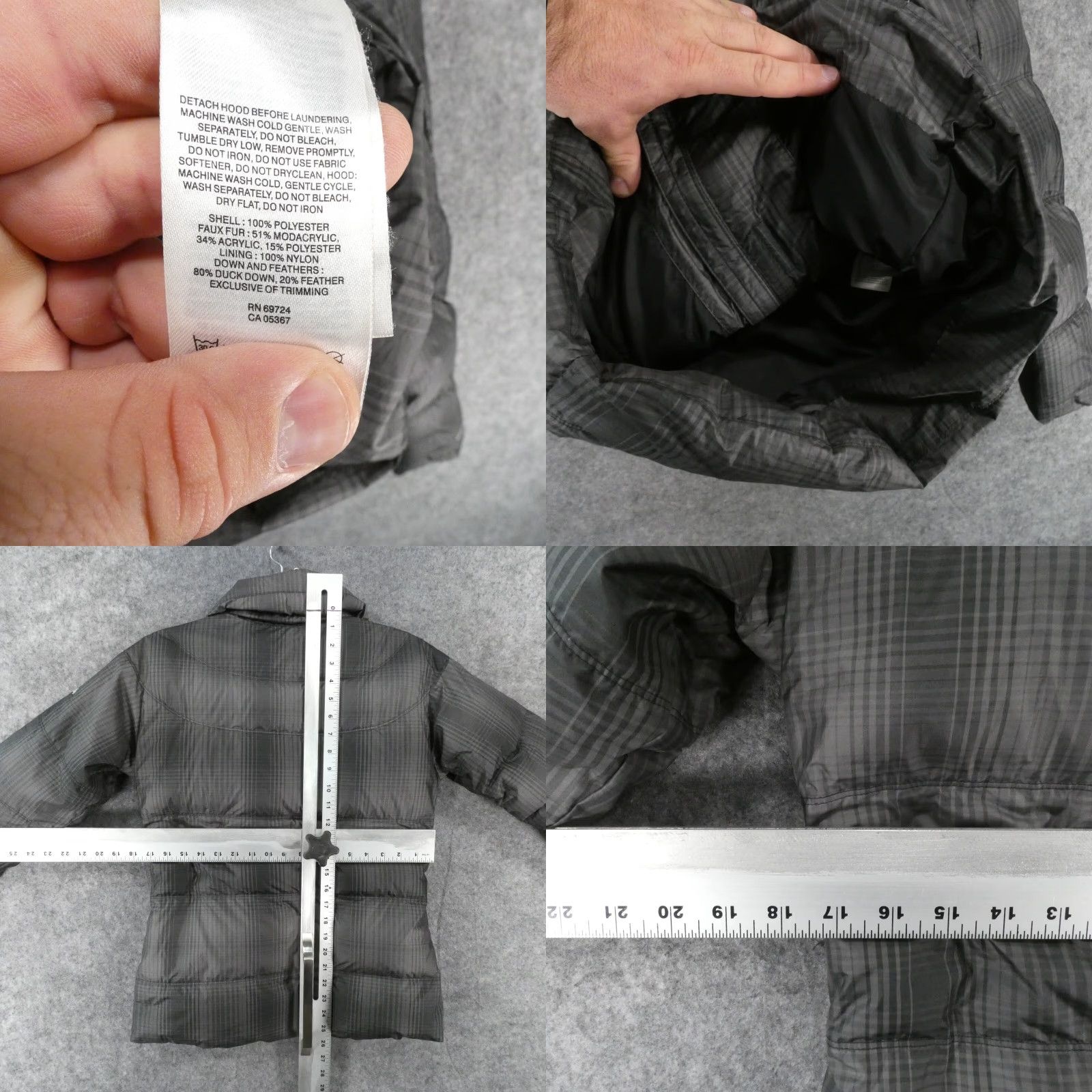 Vintage Columbia Jacket Women S Gray Plaid Lined Down Puffer Full Zip Size S / US 4 / IT 40 - 9 Thumbnail