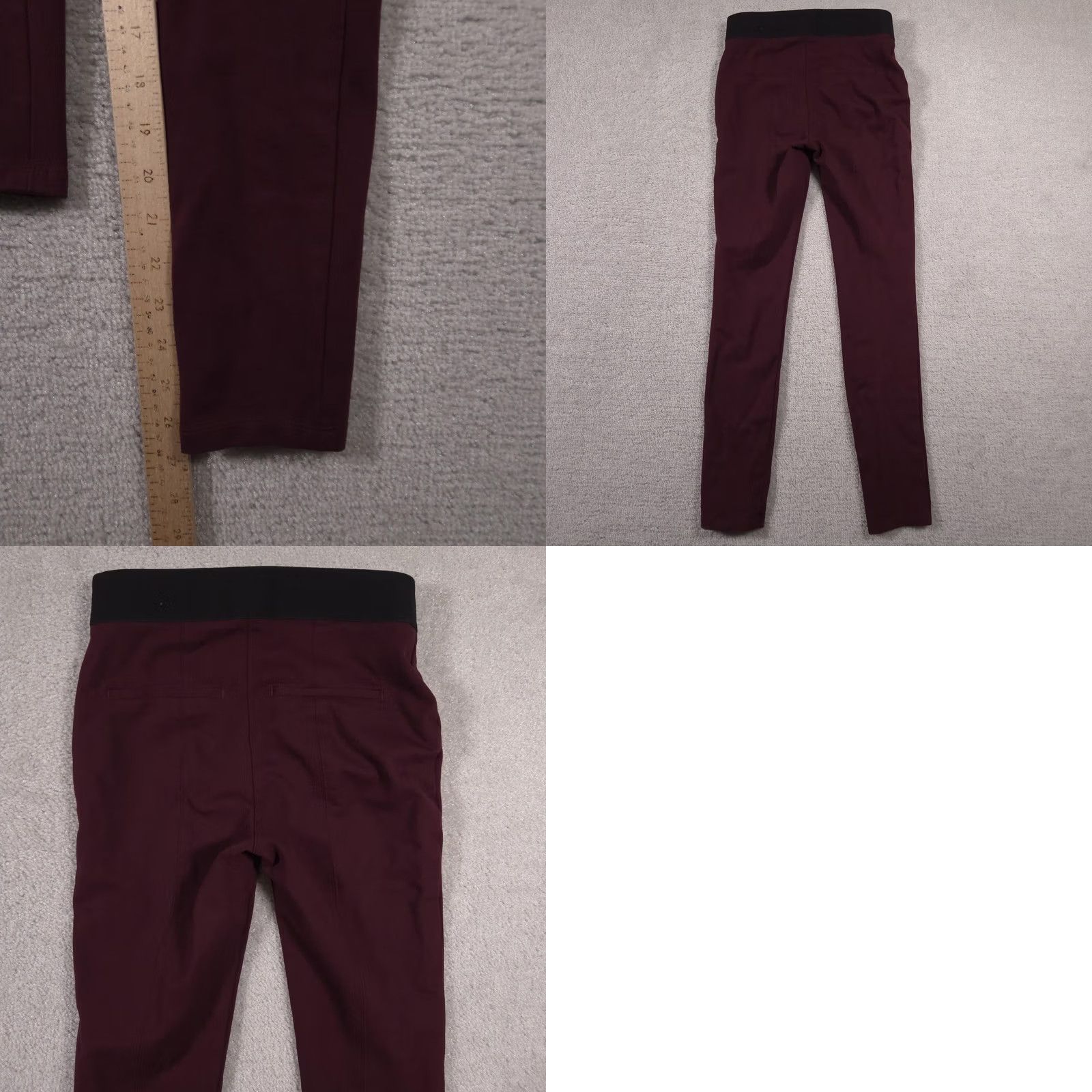 White House Black Market White House Black Market Pants Womens 0 Burgundy Maroon Stretch Zipper Legging Size 25" / US 0 / IT 36 - 9 Thumbnail