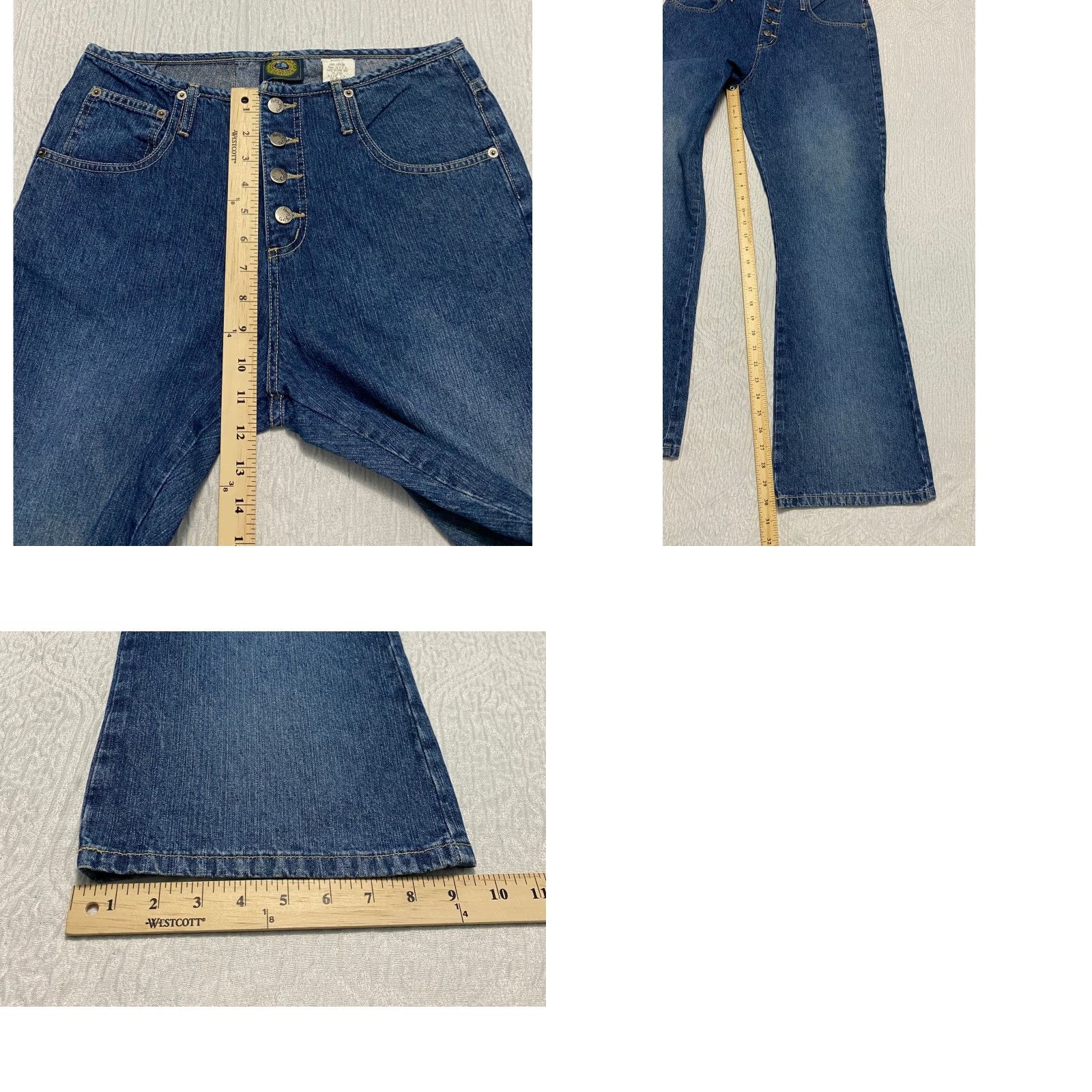 Vintage VINTAGE Paris Blues Jeans Flare Jeans Button Fly Y2K 90s Blue Denim Junior Size 13 Womens Size 34" / US 12 / IT 48 - 8 Thumbnail