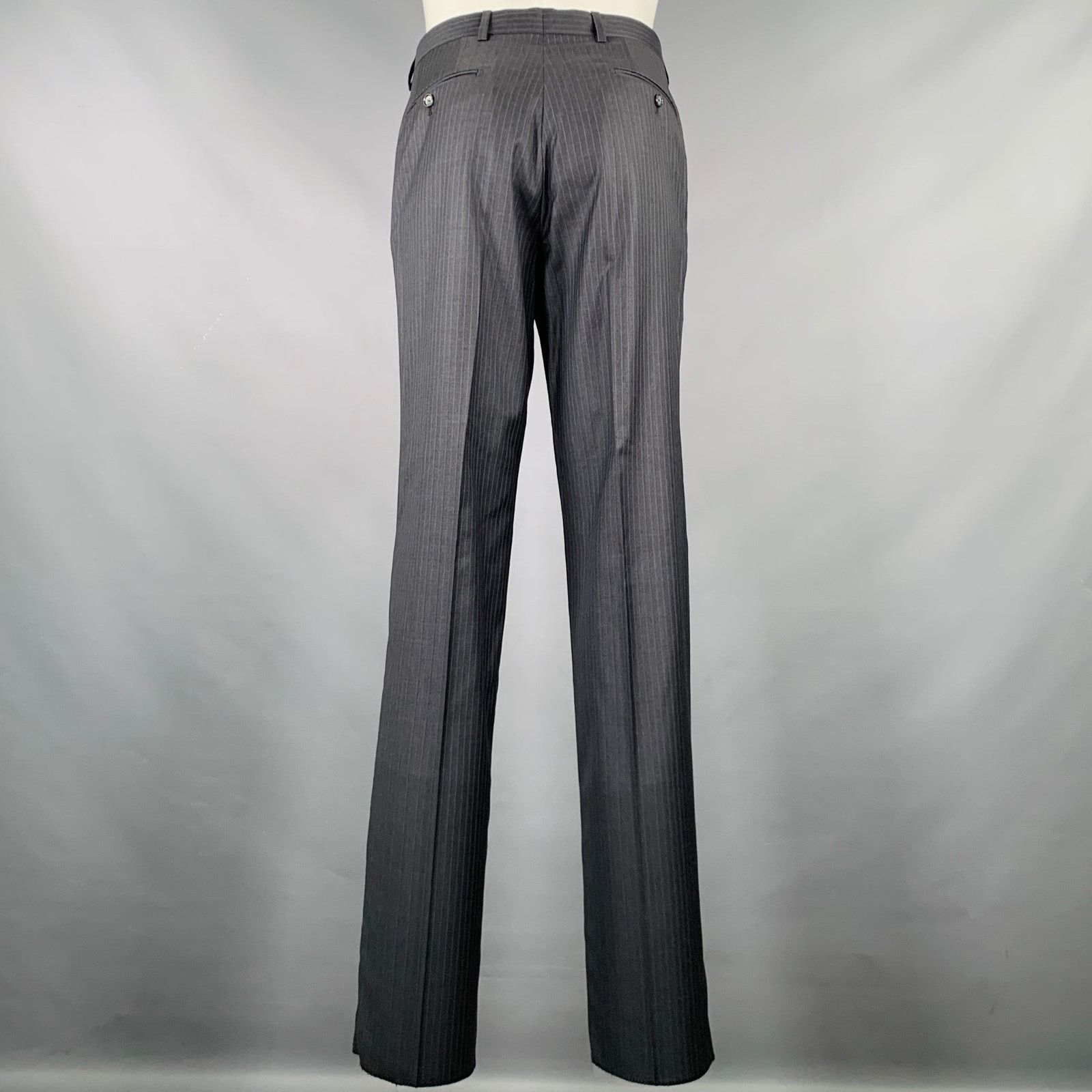 Other TAILO RED Grey Blue Pinstripe Wool Single Breasted Suit Size 40R - 8 Thumbnail
