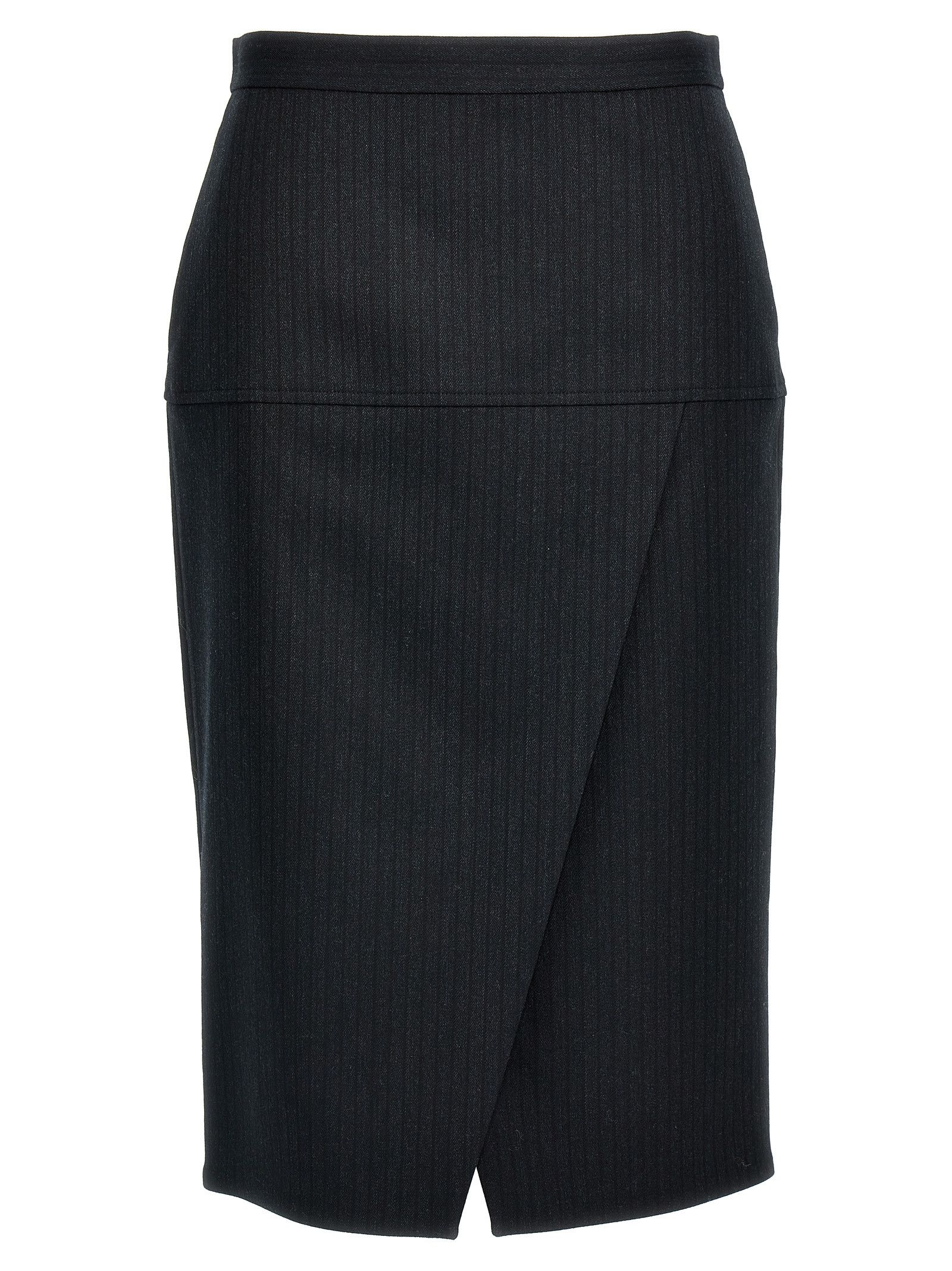 Fendi Pinstriped Wool Skirt Size 28" / US 6 / IT 42 - 1 Thumbnail