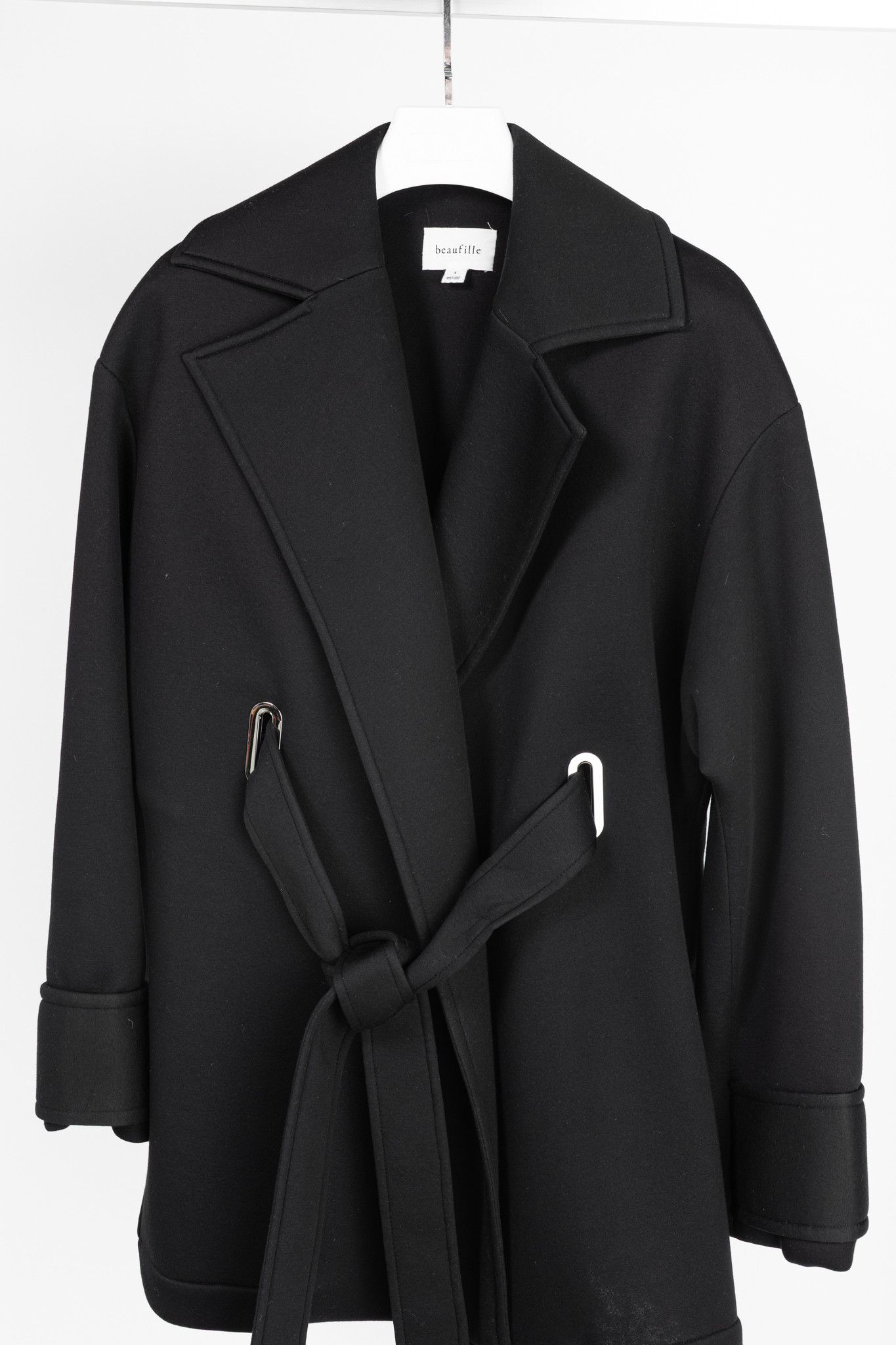 Other Beaufille Black Modal-Neoprene Wrap Jacket Size S / US 4 / IT 40 - 3 Thumbnail