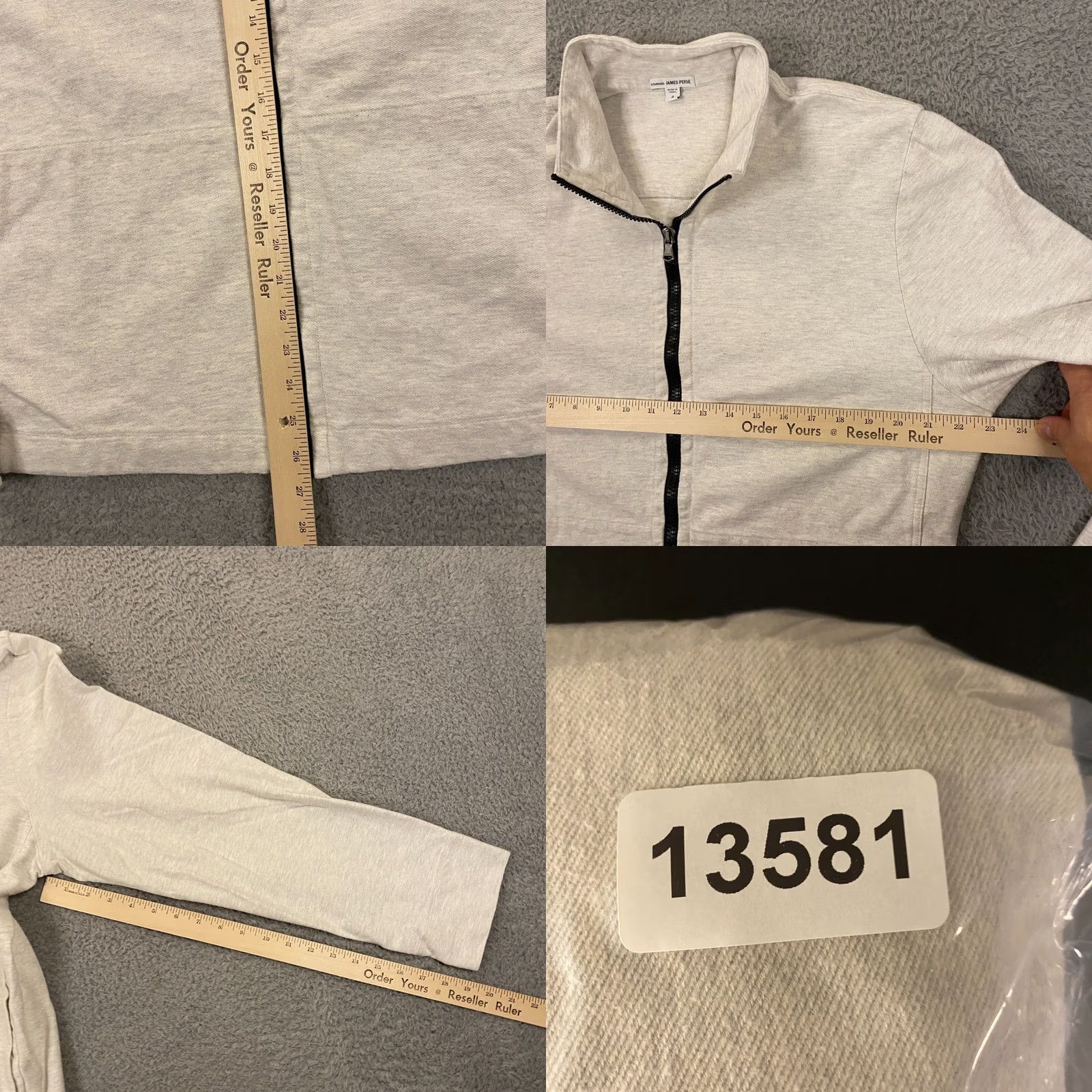 James Perse James Perse Track Jacket Mens XL Full Zip Knit Sweatshirt Pockets Gray Size US XL / EU 56 / 4 - 8 Thumbnail