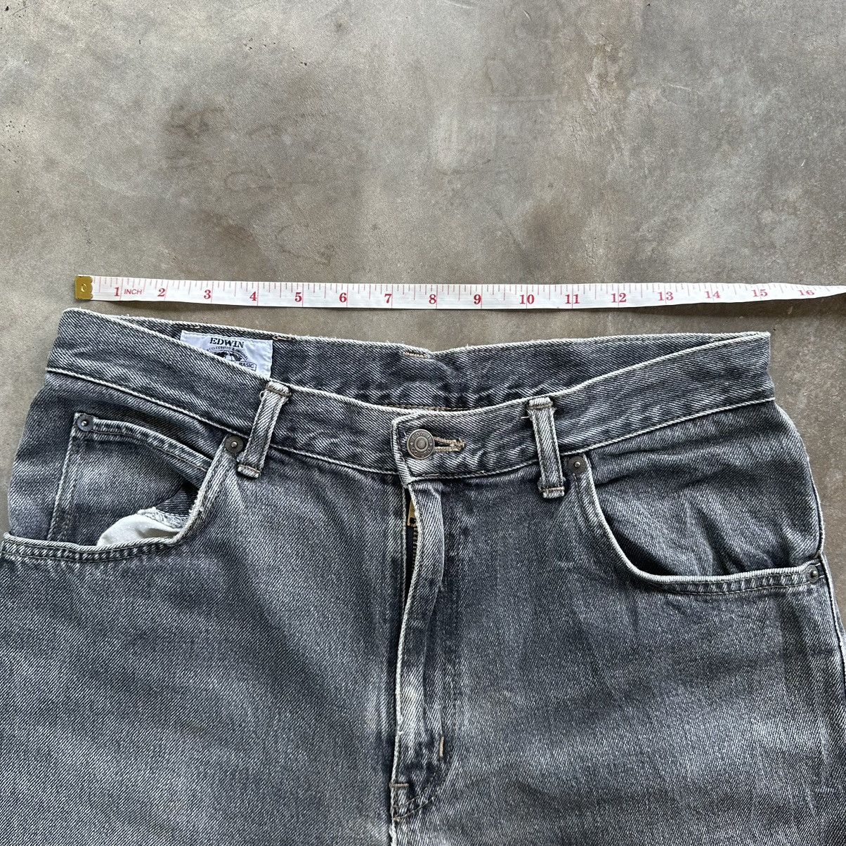 Japanese Brand Vintage Edwin Black Faded Distressed Denim Jean Pant W31 Size US 31 - 8 Thumbnail