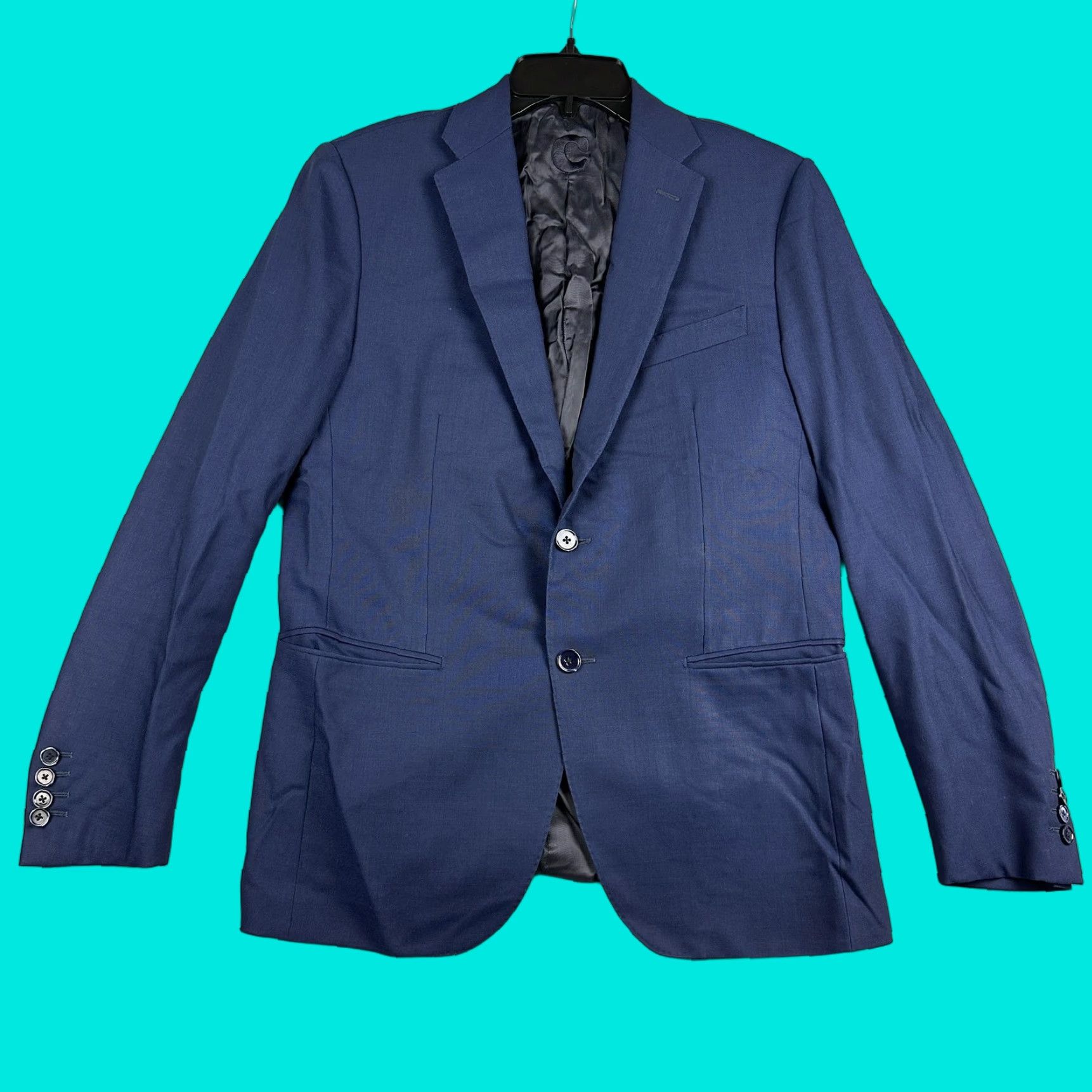 Caruso Caruso Suit Jacket Mens 40R Wool Blue Notch Two-Button Single-Breasted Italy READ Size 40R - 1 Thumbnail