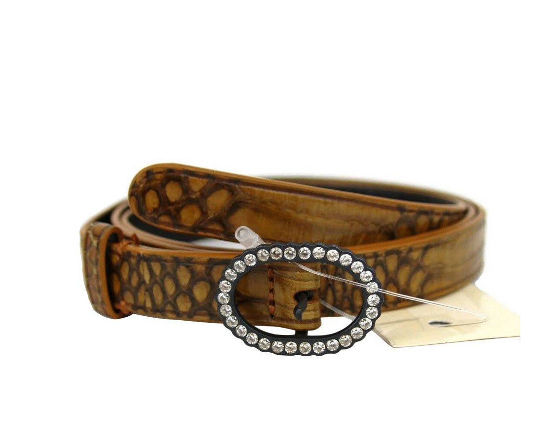 Bottega Veneta Women's Brown Python Skinny Belt Size ONE SIZE - 1 Thumbnail