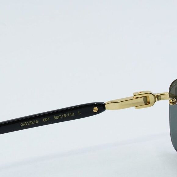 Gucci Gucci GG1221S 001 Sunglasses Gold/Black Rectangle Frame Size ONE SIZE - 9 Thumbnail