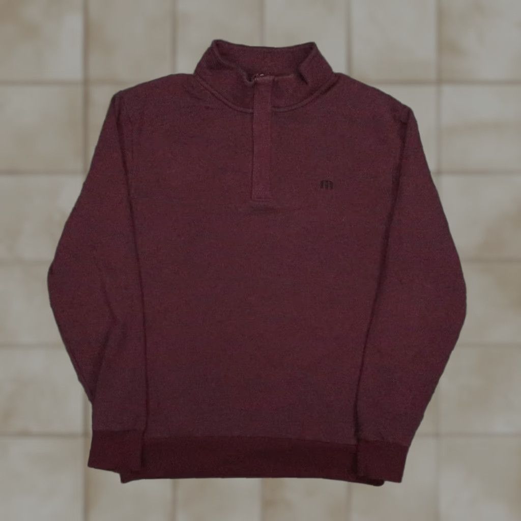 TravisMathew Travis Mathew Pullover Mens XL Red Cloud Quarter Zip Performance Stretch Shirt Size US XL / EU 56 / 4 - 1 Thumbnail