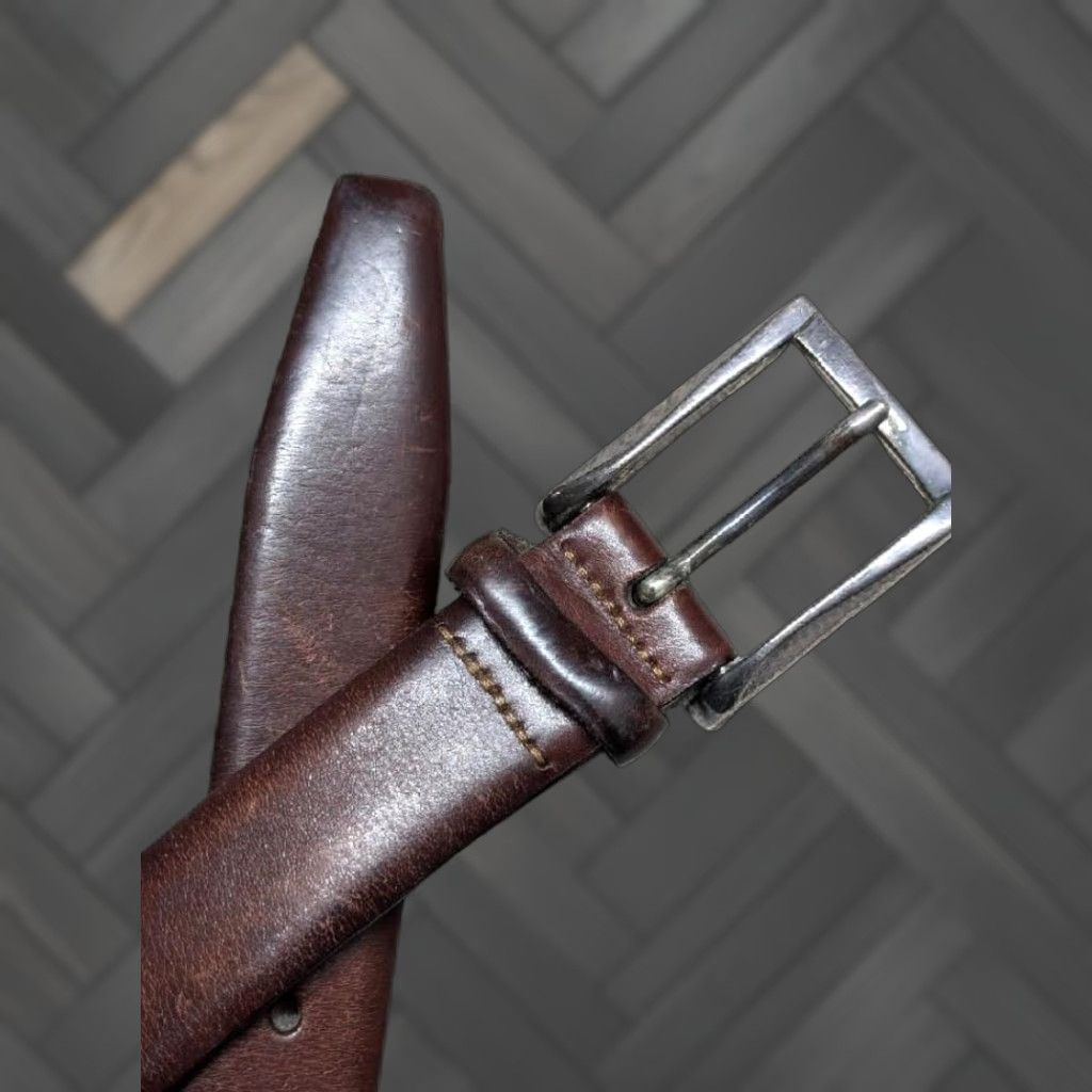 Vintage VINTAGE Trafalgar belt 40 brown leather dress belt Mens, 1-1/8" adult 40 brown Corttina leather belt Size 40 - 1 Thumbnail