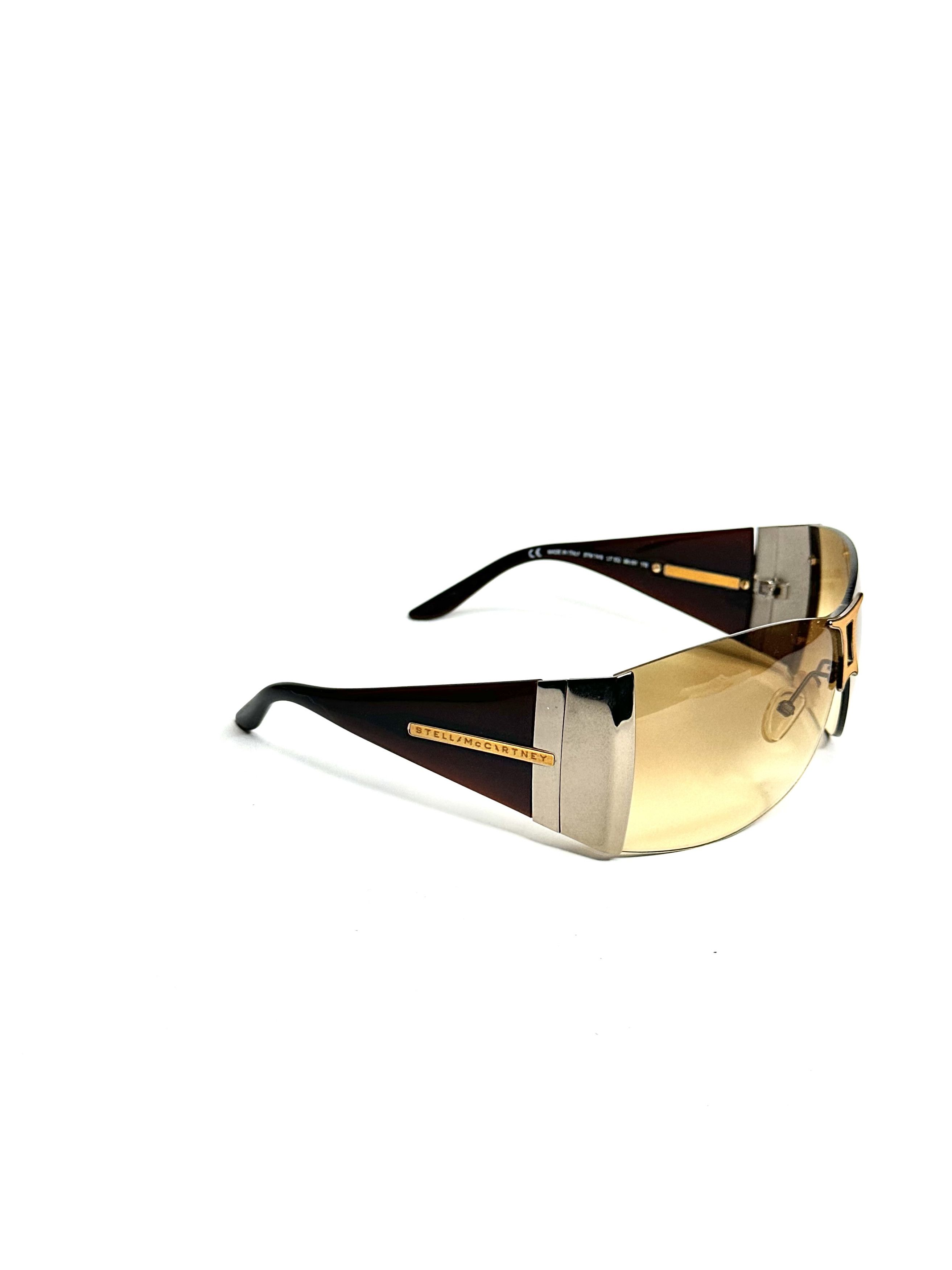 Stella McCartney Wooden mask shaded vintage avant-garde sunglasses Size ONE SIZE - 3 Thumbnail
