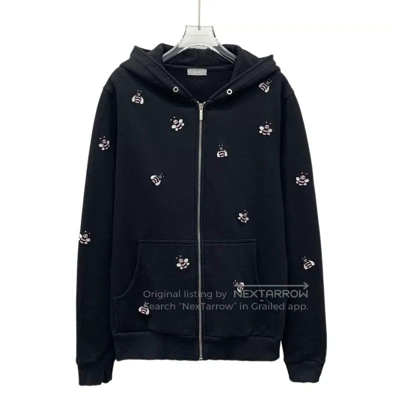 Dior Dior Black bee cotton hooded zipper long-sleeved sweatshir Size US S / EU 44-46 / 1 - 1 Thumbnail