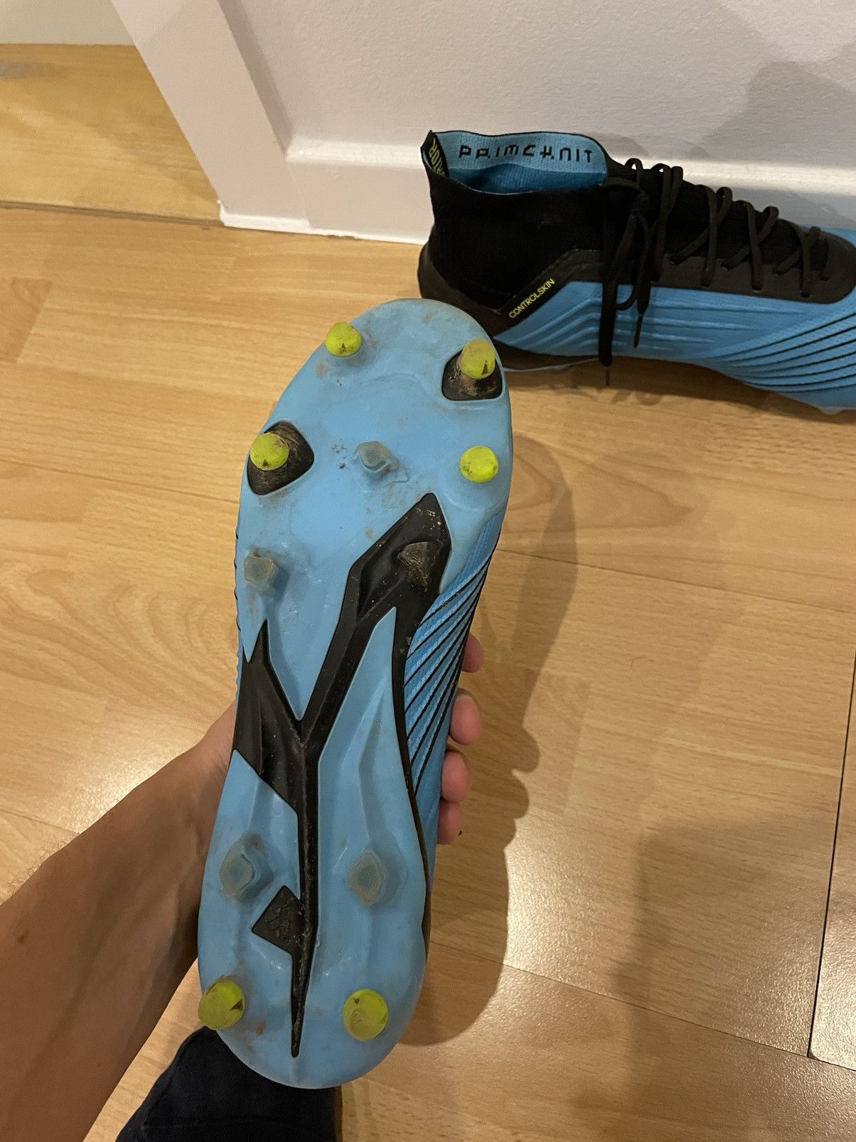 Adidas Adidas Predator 19+ FG Boost Primeknit Blue Soccer Cleats Size US 10.5 / EU 43-44 - 5 Thumbnail