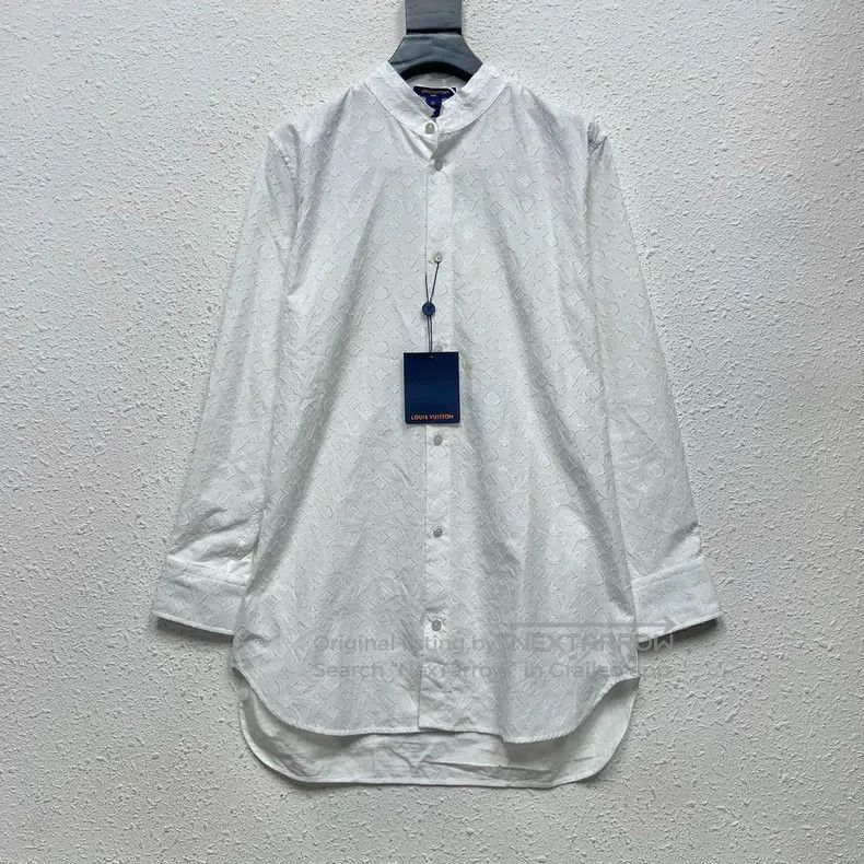 Louis Vuitton Louis Vuitton White Full Embroidered LOGO Shirt Size XS / US 0-2 / IT 36-38 - 1 Thumbnail