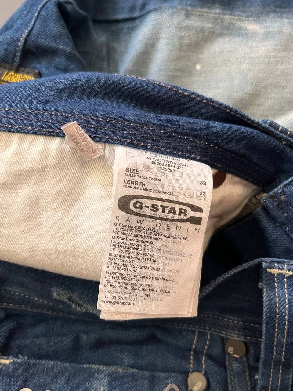 G-Star × Vintage G Star R33/01 Baggy Tapered Motorcycle Double Jeans Size US 33 - 5 Thumbnail