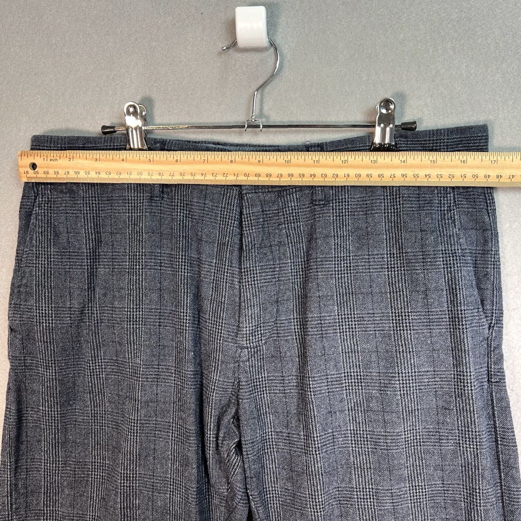 J.Crew J.CREW Dress Pants – Slim Fit, Plaid, Cotton Blend, 32x34, Blue Mens Dress Pants, Flat Front, 484 Stretch, Regular, Vintage No, 32x34 Size US 32 / EU 48 - 2 Thumbnail