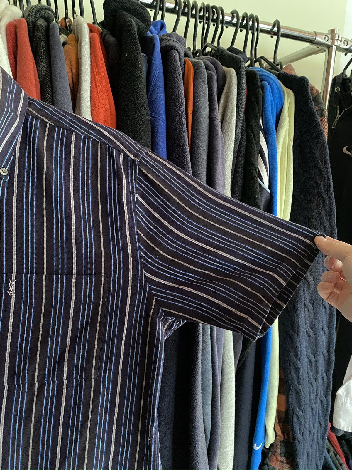 Yves Saint Laurent VINTAGE YVES SAINT LAURENT STRIPED BUTTON UP shirt Size US M / EU 48-50 / 2 - 4 Thumbnail