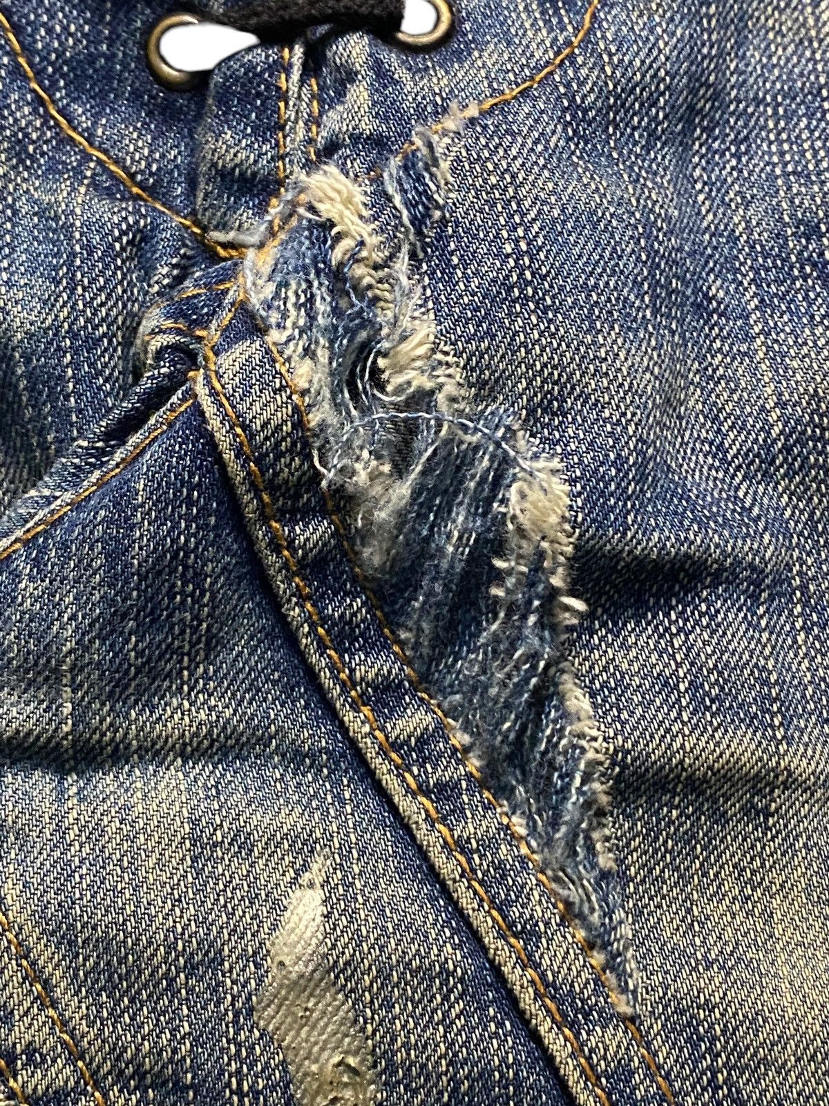 Tornado Mart Tornado Mart Gold Splatter Flare Lace Up Jeans Size US 32 / EU 48 - 18 Thumbnail