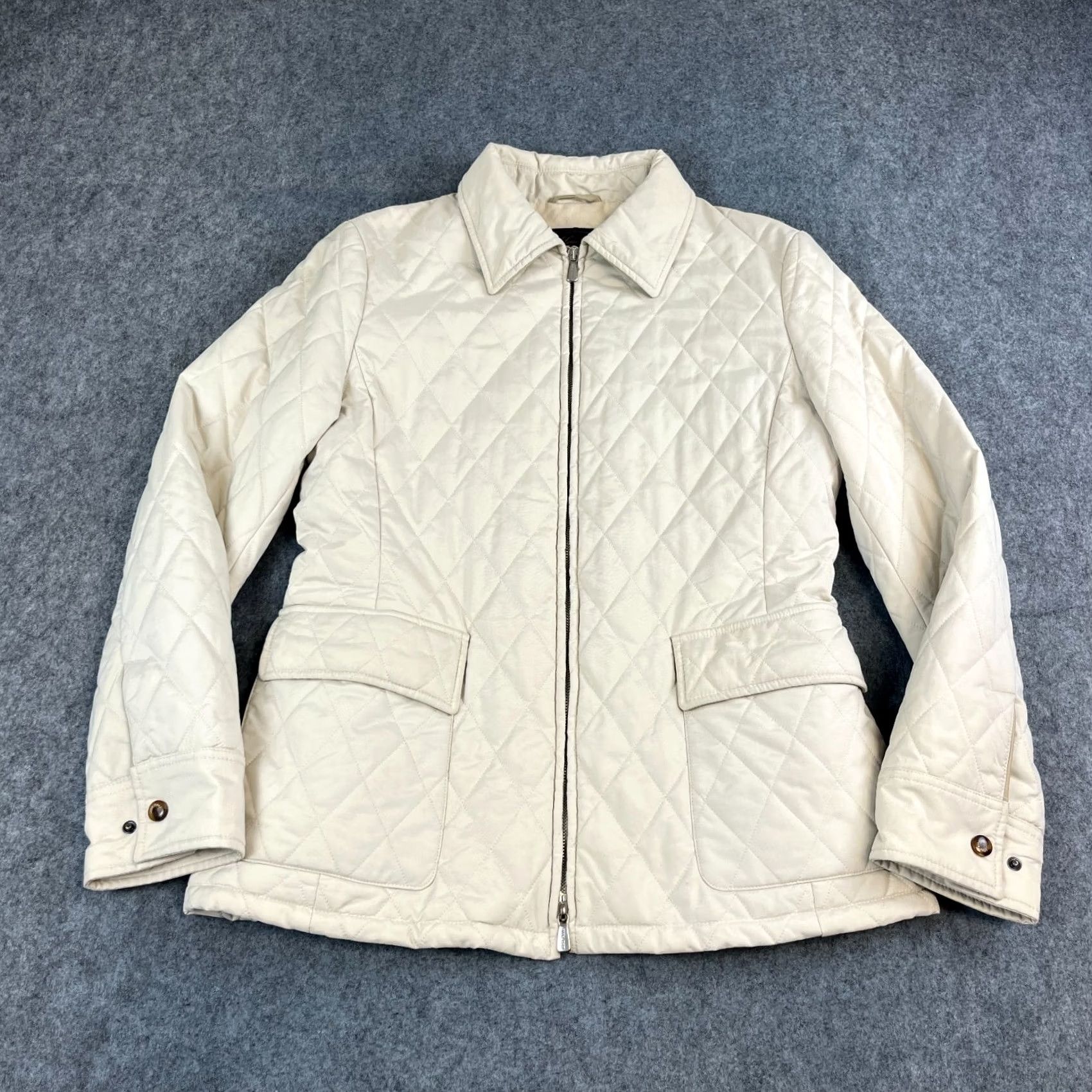 Loro Piana Loro Piana Womens Quilted Jacket Cream 44 UK 10 Italy Made Storm System Twenty K Jacket Womens Regular Cream Beige Pockets Size L / US 10 / IT 46 - 2 Thumbnail