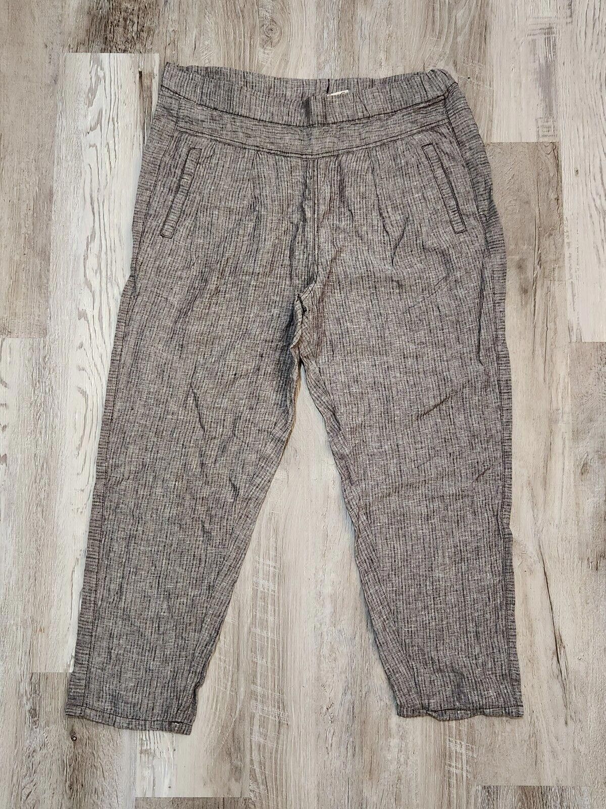 Designer HEI Linen Pants Capris Size Small Pockets Pin Stripes Brown Size 28" / US 6 / IT 42 - 1 Thumbnail
