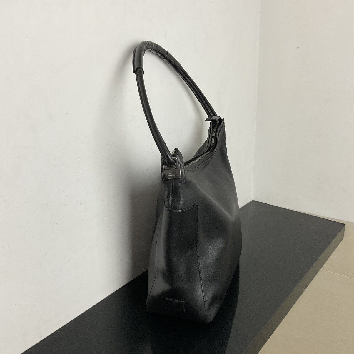 Gucci Black Leather Shoulder Bag, Women's