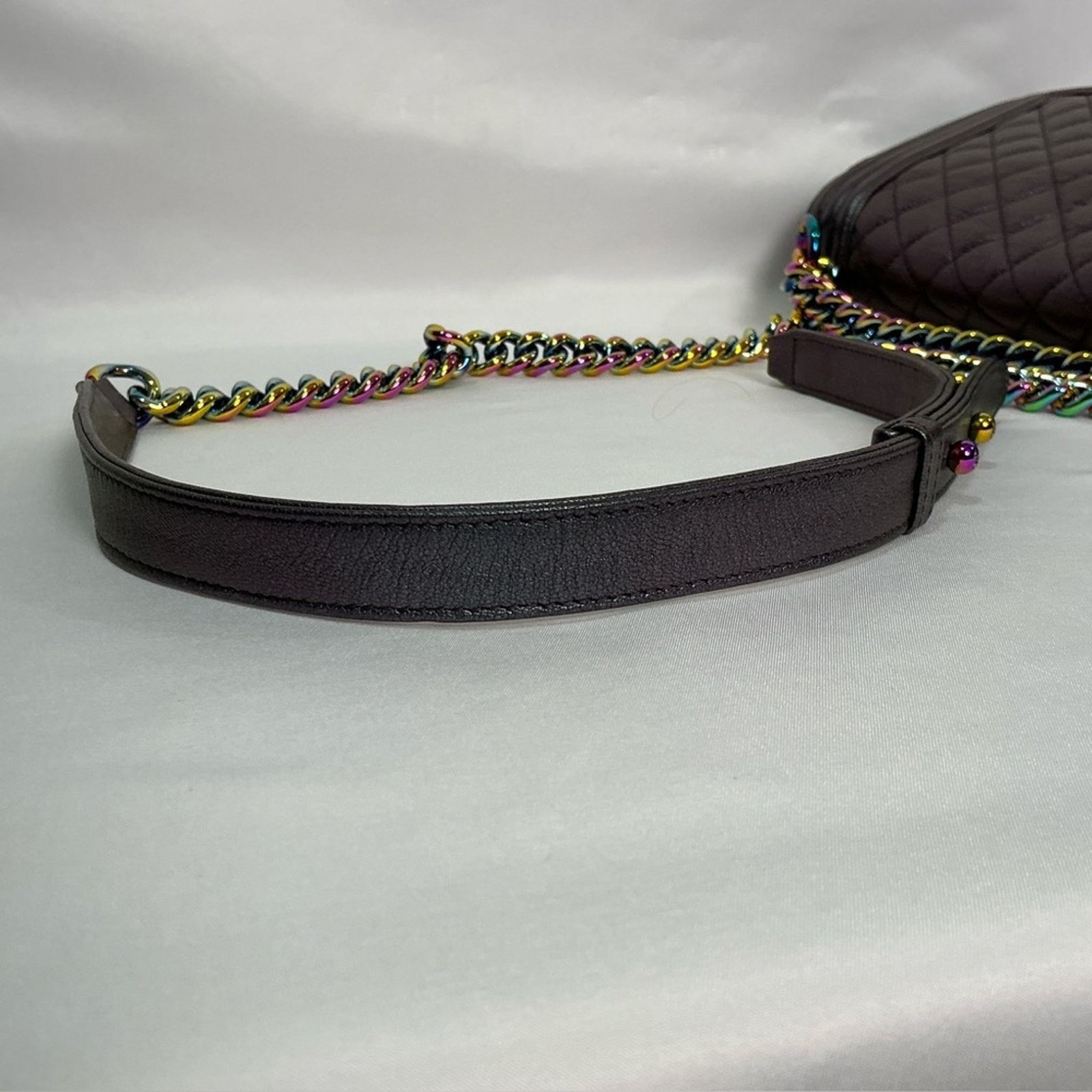 Chanel Chanel Purple Iridescent Mermaid Boy Flap Bag goatskin leath Size ONE SIZE - 11 Thumbnail