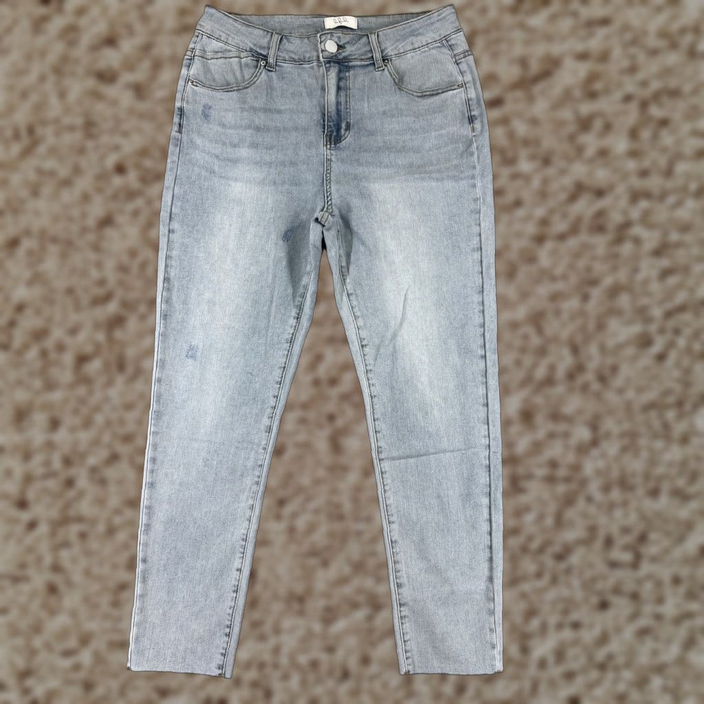 Vintage Lafudeo Jeans Women Large Blue Denim Light Wash 5-Pocket Regular Cotton Stretch Mom Style Size 36" / US 14 / IT 50 - 1 Thumbnail