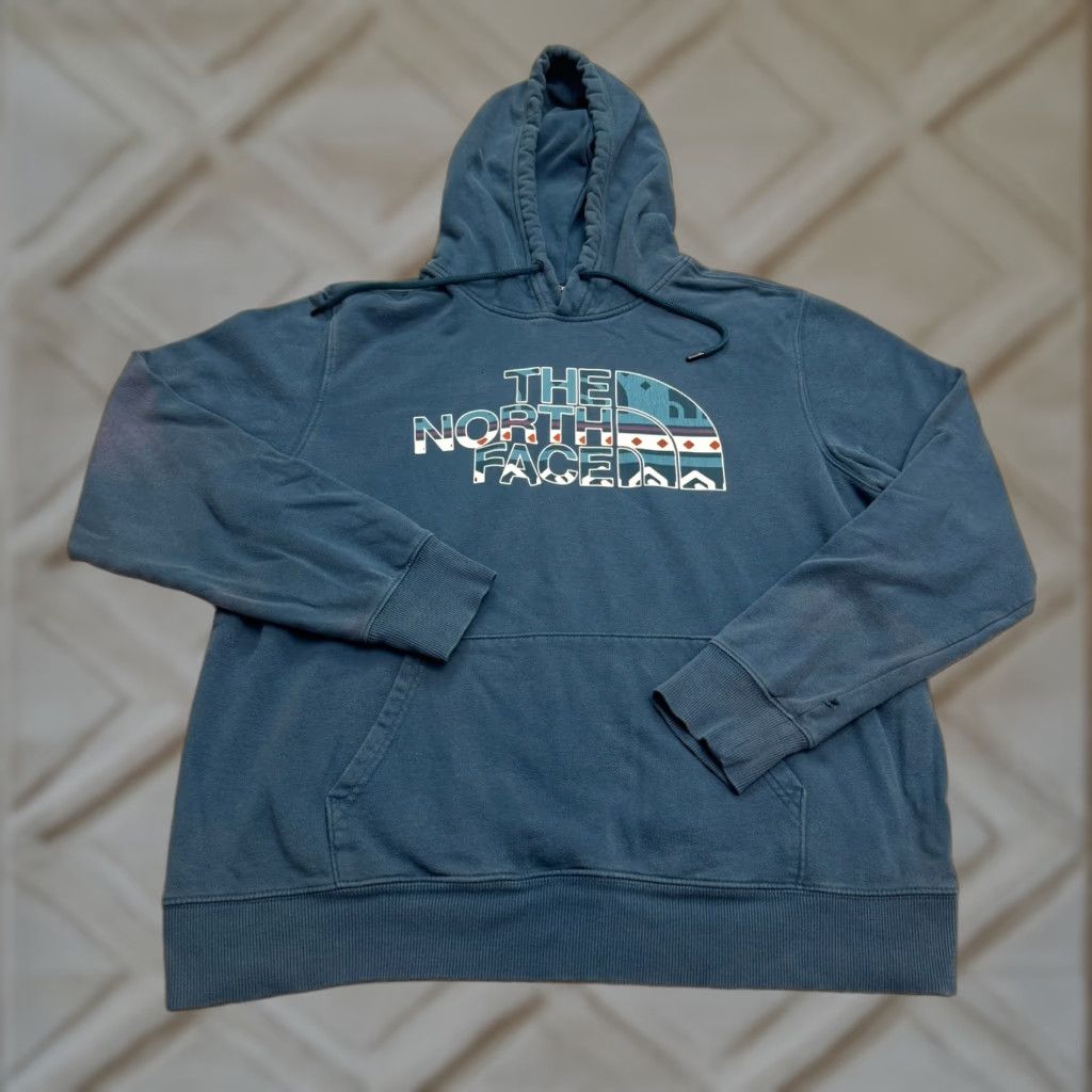 The North Face The North Face Aztec Pullover Hoodie Graphic Sweatshirt Mens Large Blue Casual Size US L / EU 52-54 / 3 - 1 Thumbnail