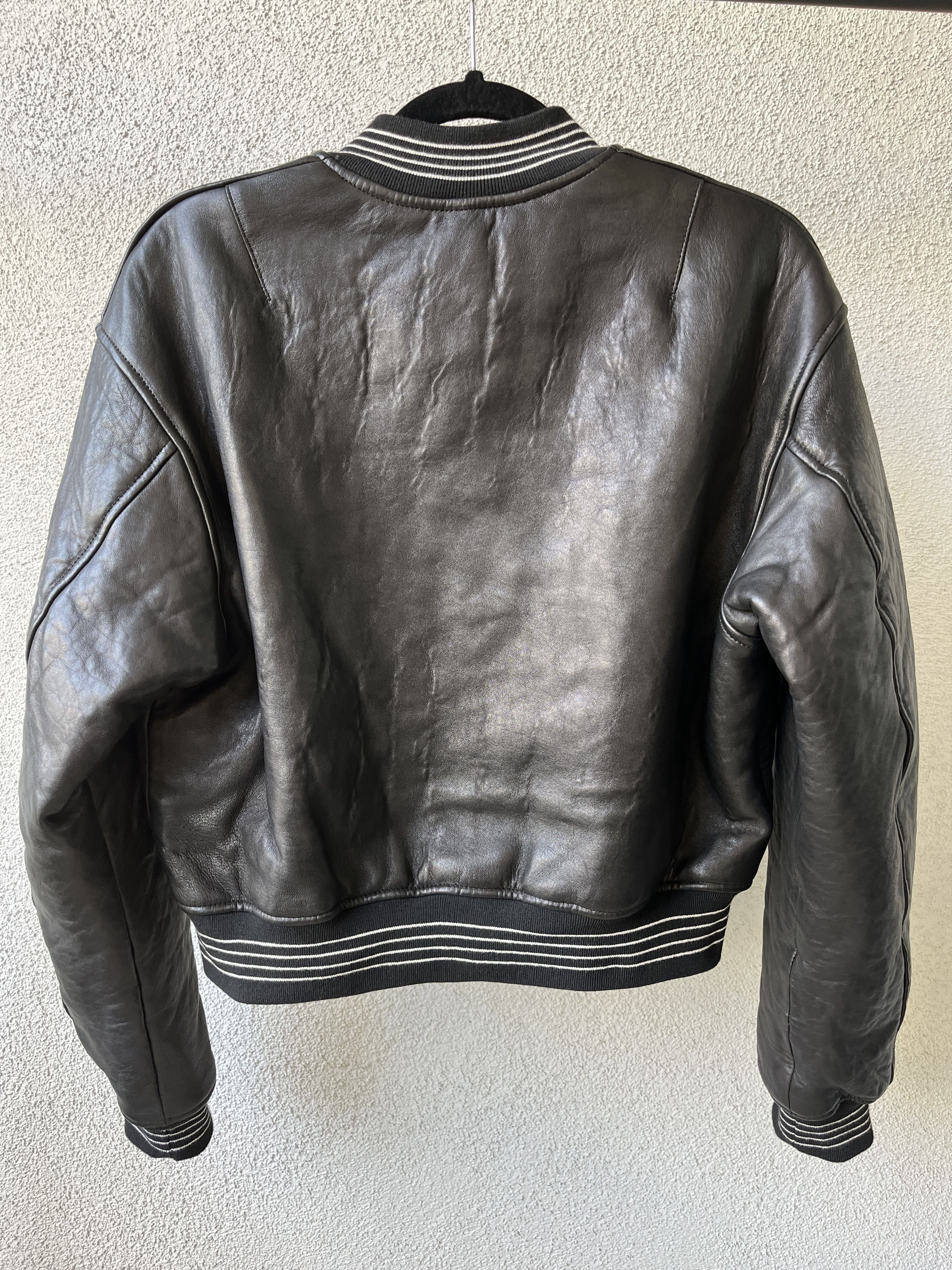 John Elliott John Elliott Leather Cropped Stadium Jacket Size XL / US 12-14 / IT 48-50 - 7 Thumbnail