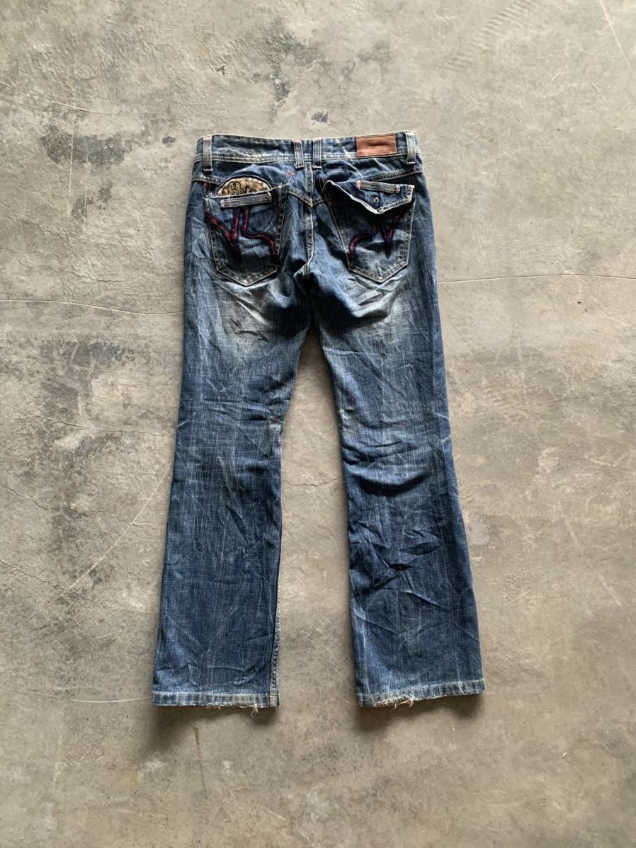 If Six Was Nine × Le Grande Bleu (L.G.B.) flare vintage y2k embroidery japanese denim red pepper Size 30" / US 8 / IT 44 - 2 Thumbnail