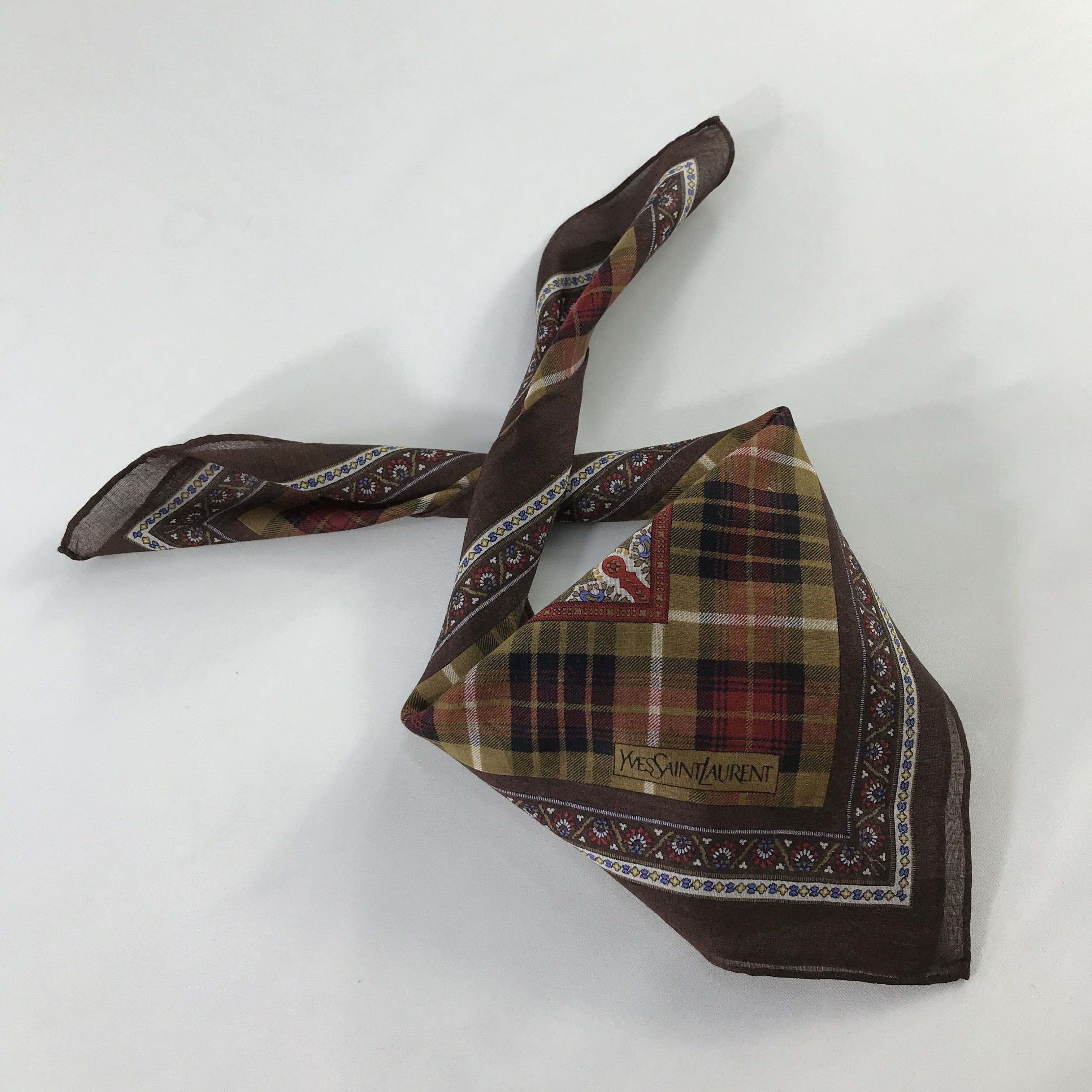 Vintage × Yves Saint Laurent Yves Saint Laurent Bandana / Handkerchief /Neckerchief -S381 Size ONE SIZE - 4 Thumbnail