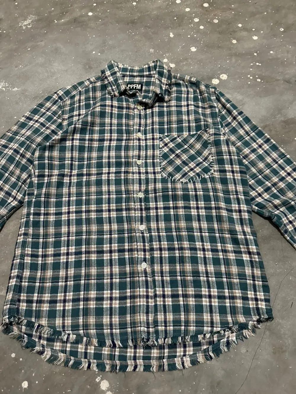 PPFM PPFM Flannel Frayed Hem Scab Pocket Design Shirt Size US M / EU 48-50 / 2 - 2 Thumbnail