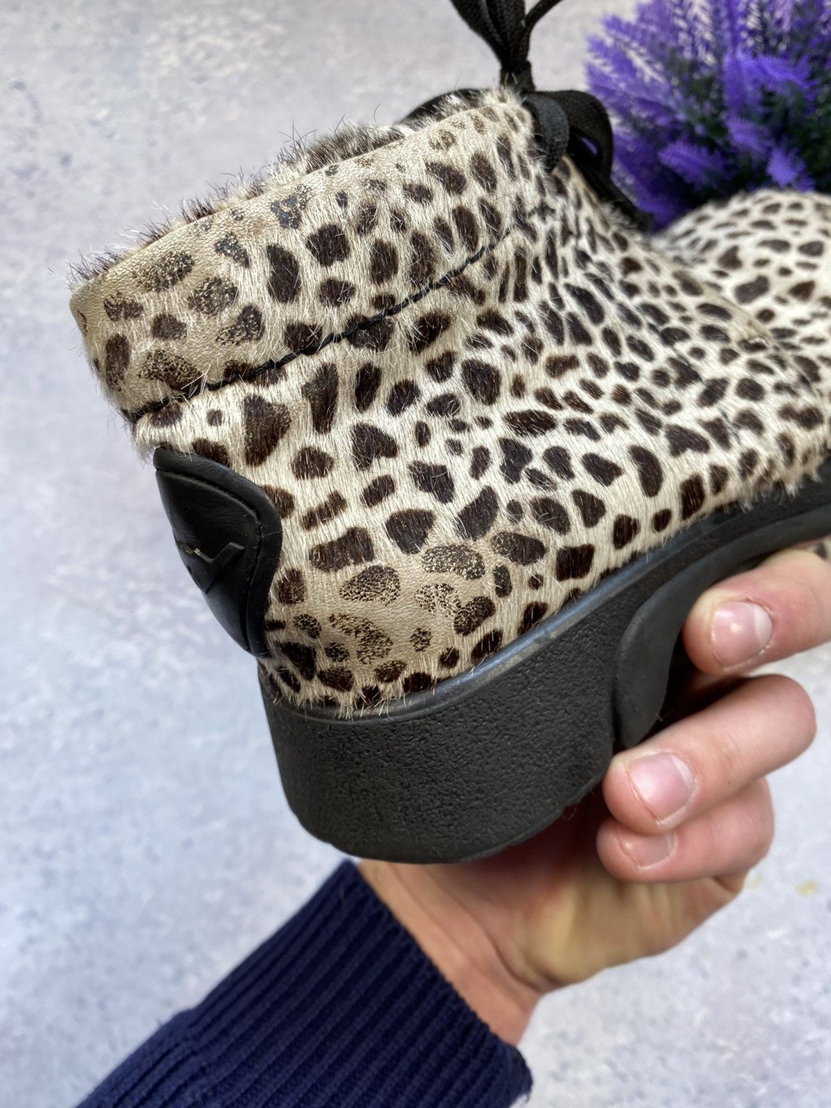 If Six Was Nine Vintage Y2K Bumper Pony Fur Leopard Lace Up Boots Size US 6 / IT 36 - 13 Thumbnail