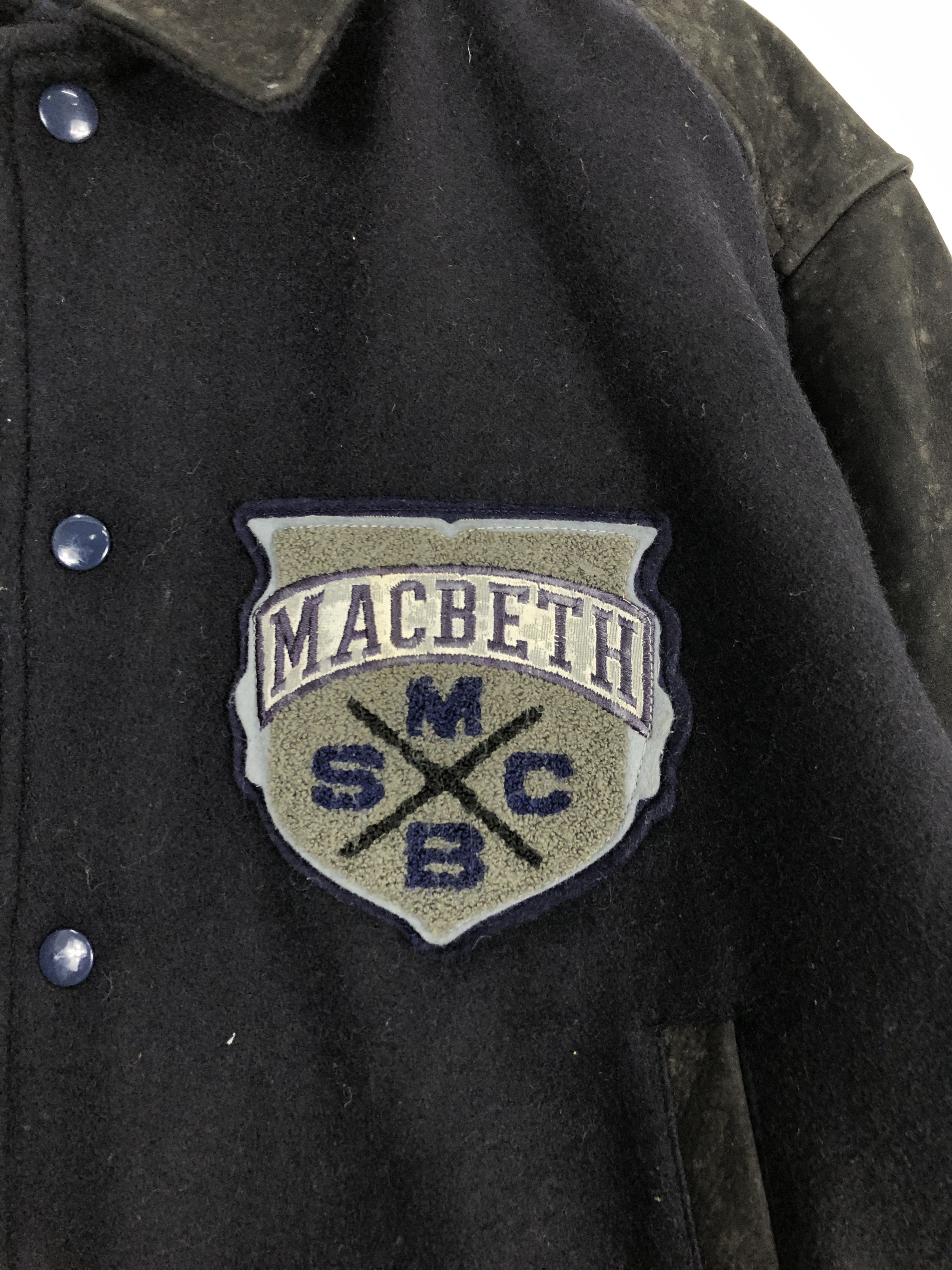 Macbeth Macbeth 90s Varsity Jacket Patches Leather Sleeve V0162 Size US M / EU 48-50 / 2 - 10 Thumbnail