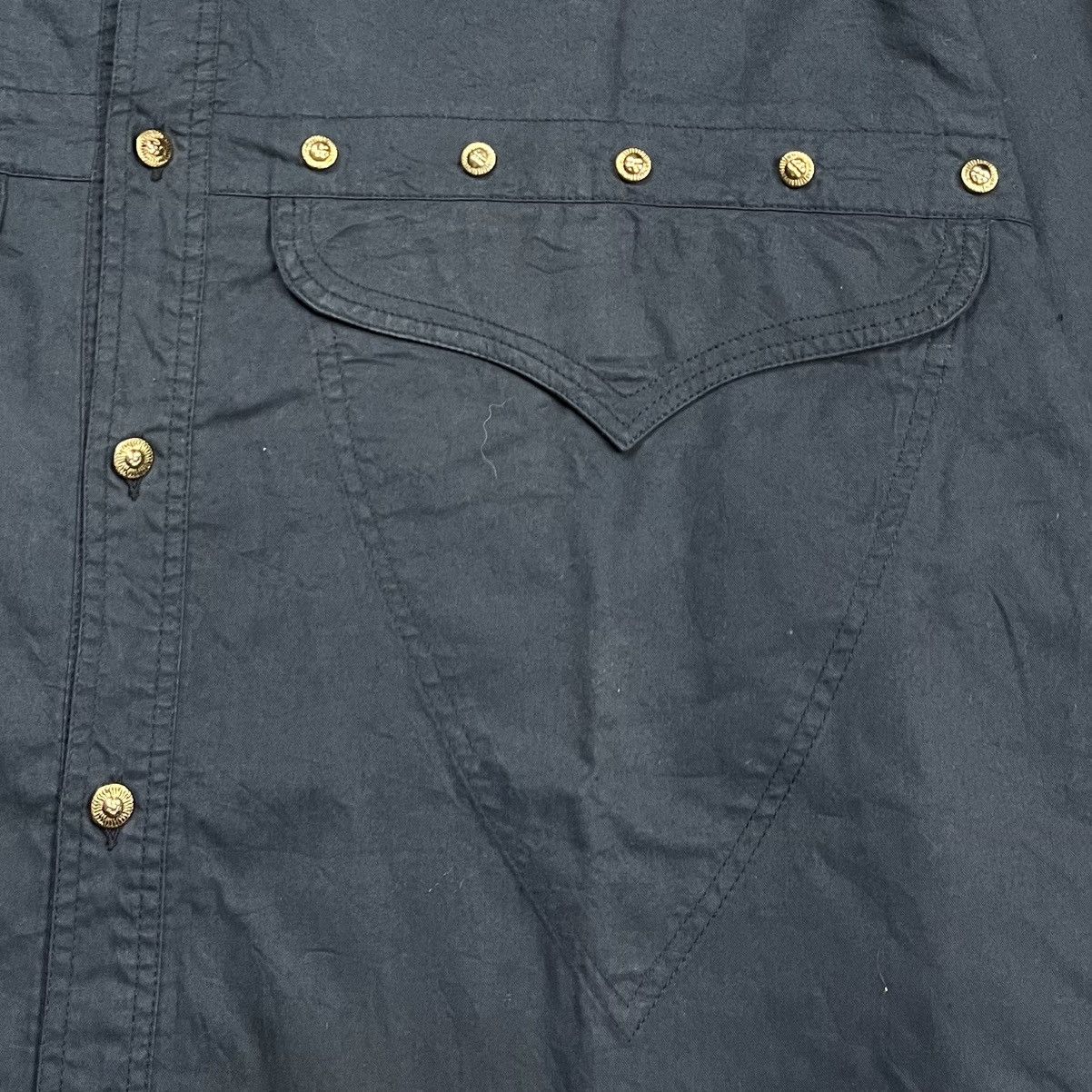 Versace × Vintage Vintage 90s Versace oversized studded medusa button shirt Size US M / EU 48-50 / 2 - 5 Thumbnail
