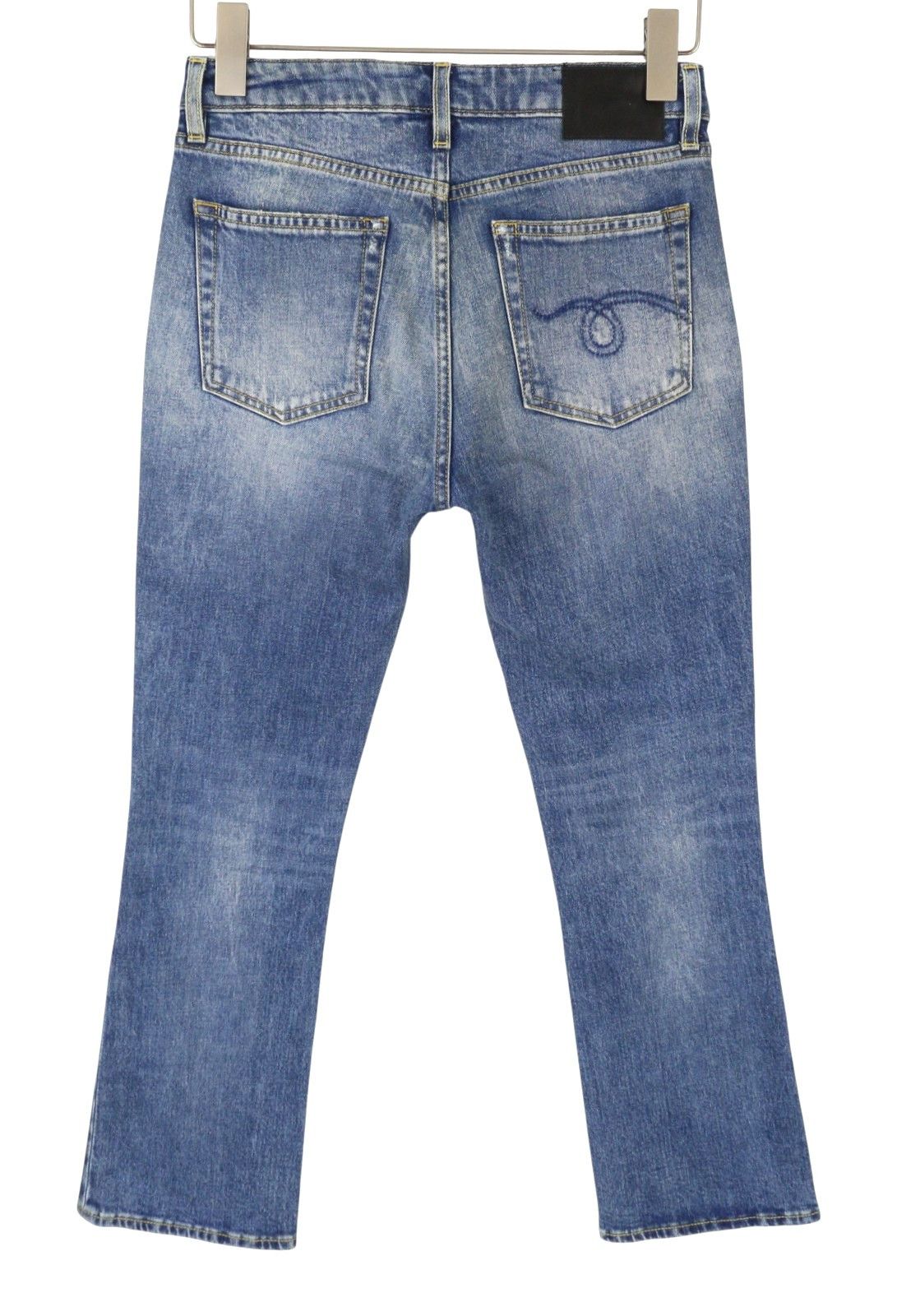 R13 KICK FIT 27 Jasper Stretch Cropped Blue Jeans 90044 Size 27" / US 4 / IT 40 - 4 Thumbnail