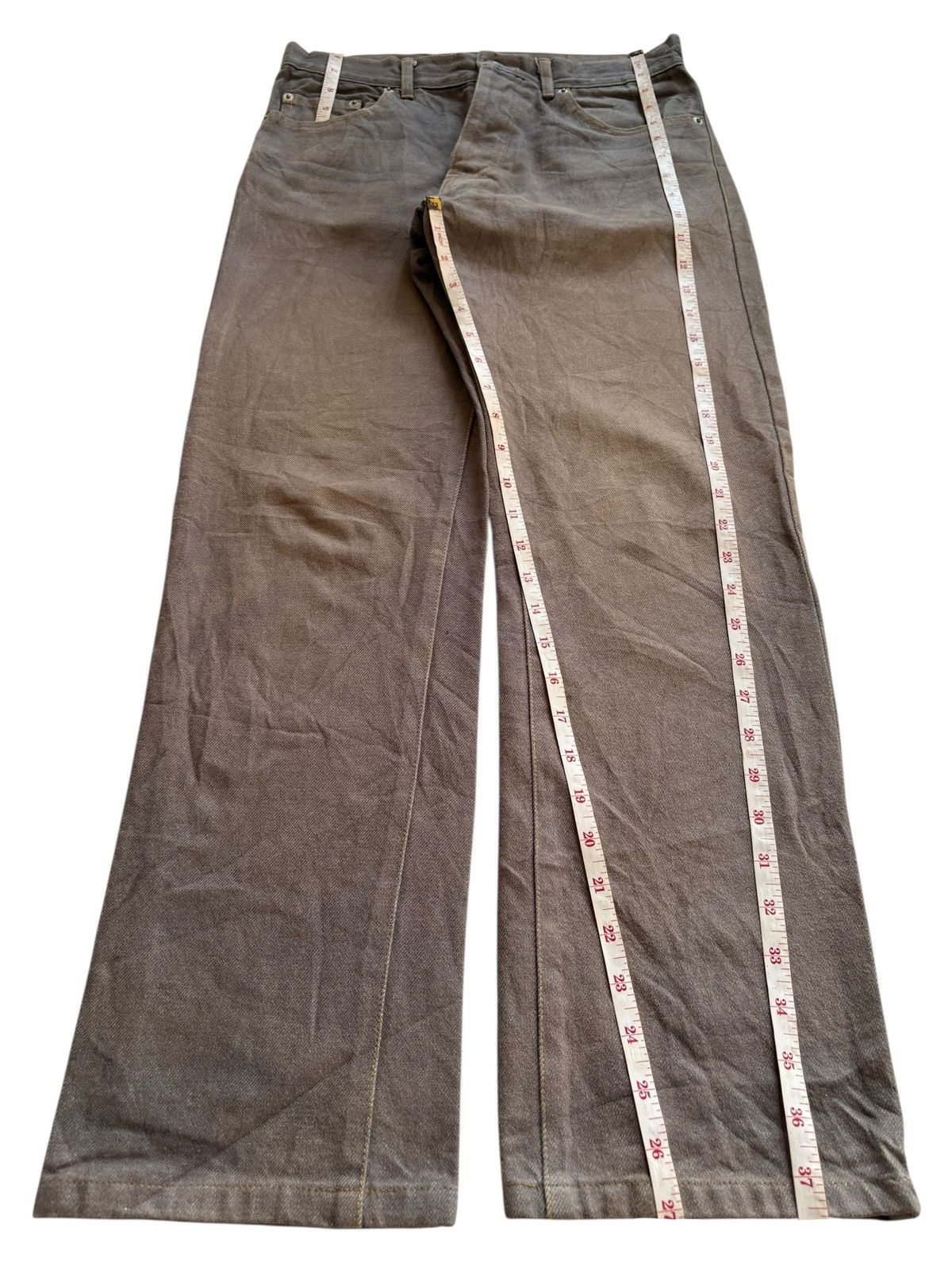 Yohji Yamamoto Vintage Ined By Yohji Yamamoto ButtonFly Rusty Mud Wash Jean Size US 29 - 12 Thumbnail