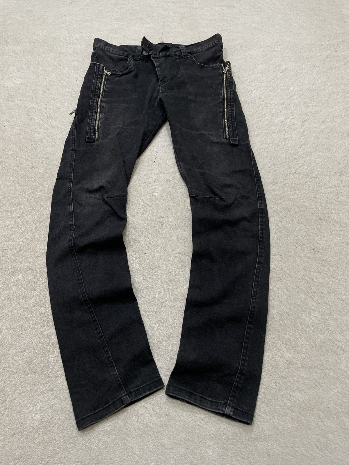 Japanese Brand 2000s Black Zipper Detail Denim Biker-Style Jeans LGB if6was Size US 31 - 1 Thumbnail