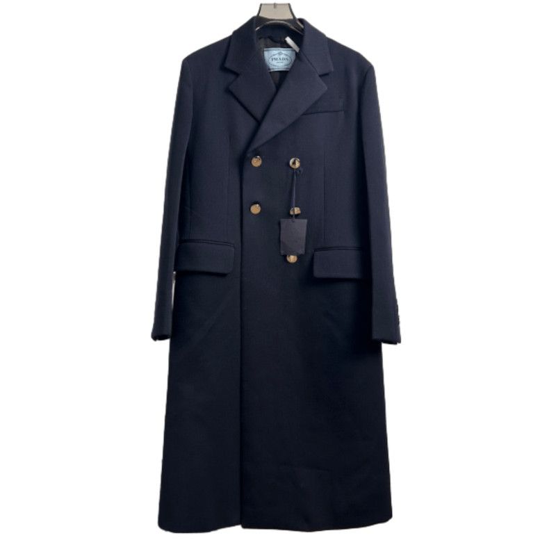Prada Prada Classic Lapel Overcoat in Navy Blue-2506 Size US S / EU 44-46 / 1 - 4 Thumbnail