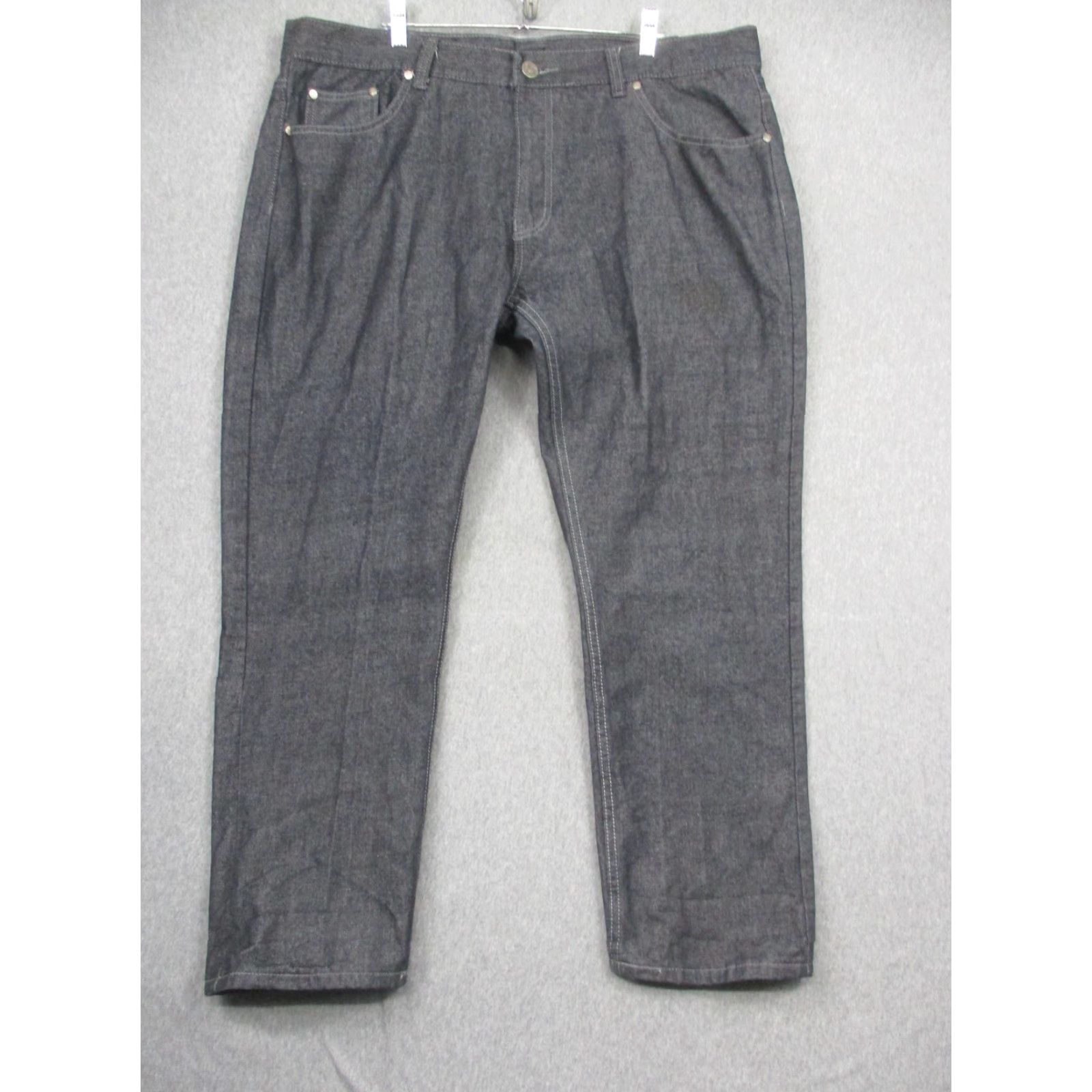 Vintage Mecca Jeans Mens 42x32 Dark Gray Denim Straight Leg Embroidered Back Pockets Pants Size US 42 / EU 58 - 2 Thumbnail