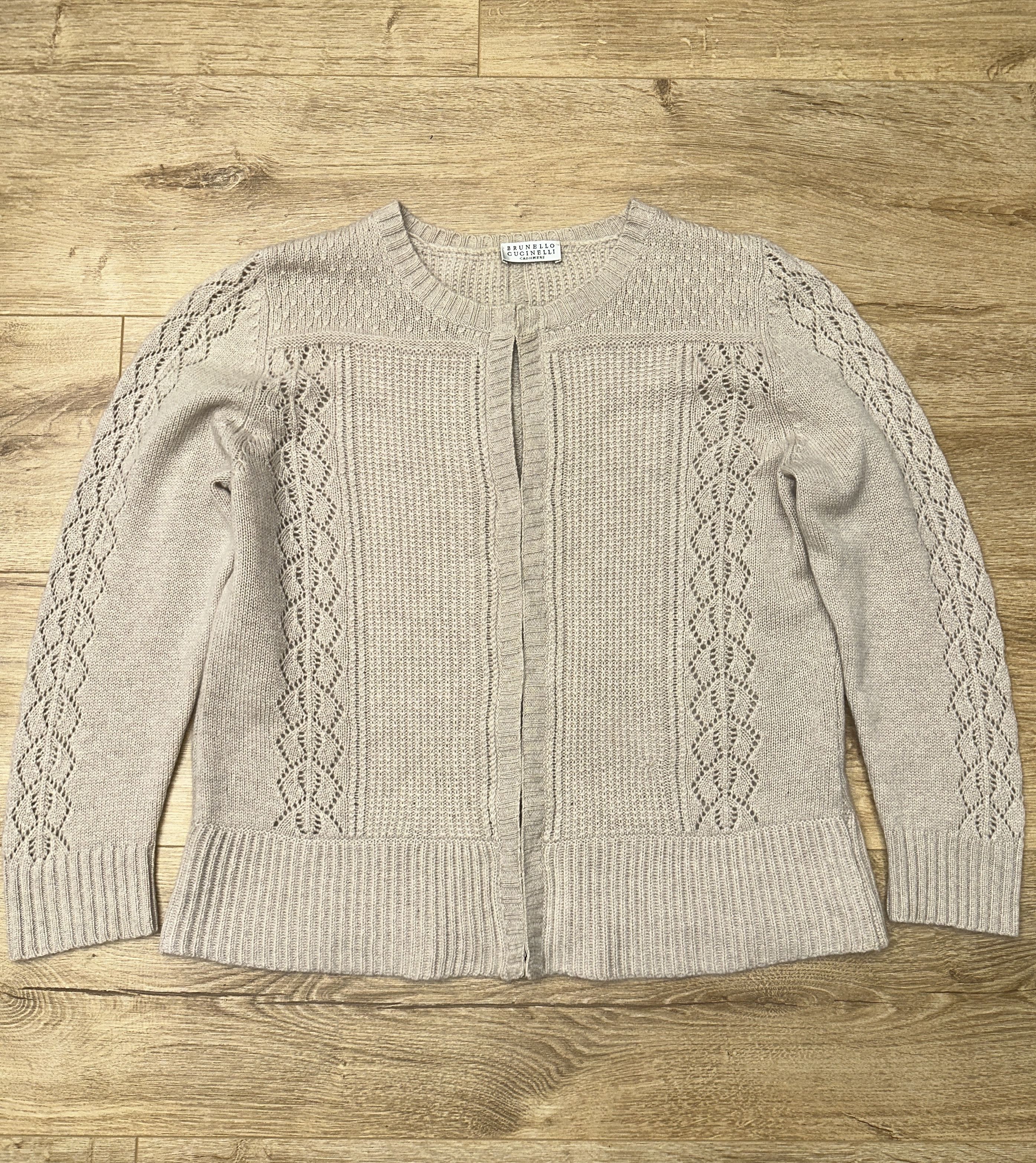 Brunello Cucinelli Brunello Cucinelli Cashmere Silk Open Knit Cardigan S M Size M / US 6-8 / IT 42-44 - 7 Thumbnail