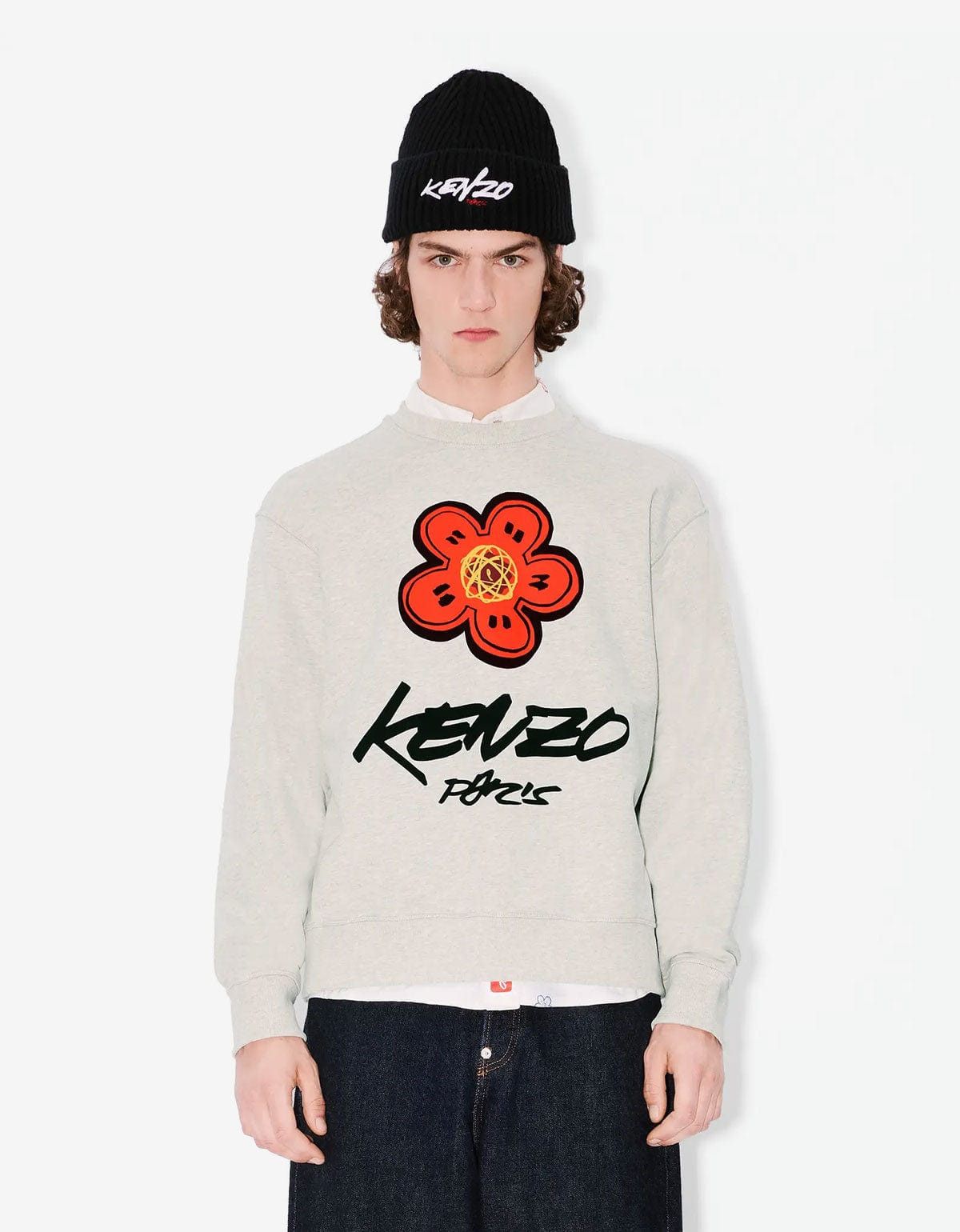 Kenzo Kenzo x Futura 2000 Grey Boke Flower Logo Sweatshirt Size US M / EU 48-50 / 2 - 2 Thumbnail